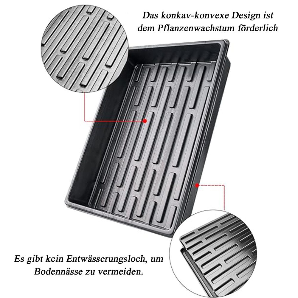 AFKSMILE Anzuchttablett 6 Pack Anzuchtschale Saatschalen für Sämlinge Gartentabletts (6 St), Ohne Löcher, für Pflanzen Pflanzschale im Garten Gewächshaus