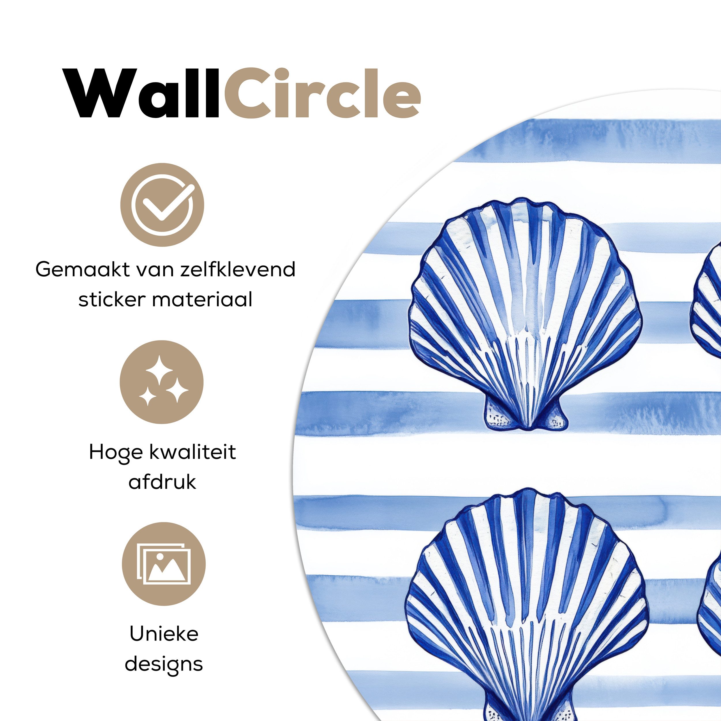 MuchoWow Wandsticker Vier Muscheln - Blau günstig online kaufen