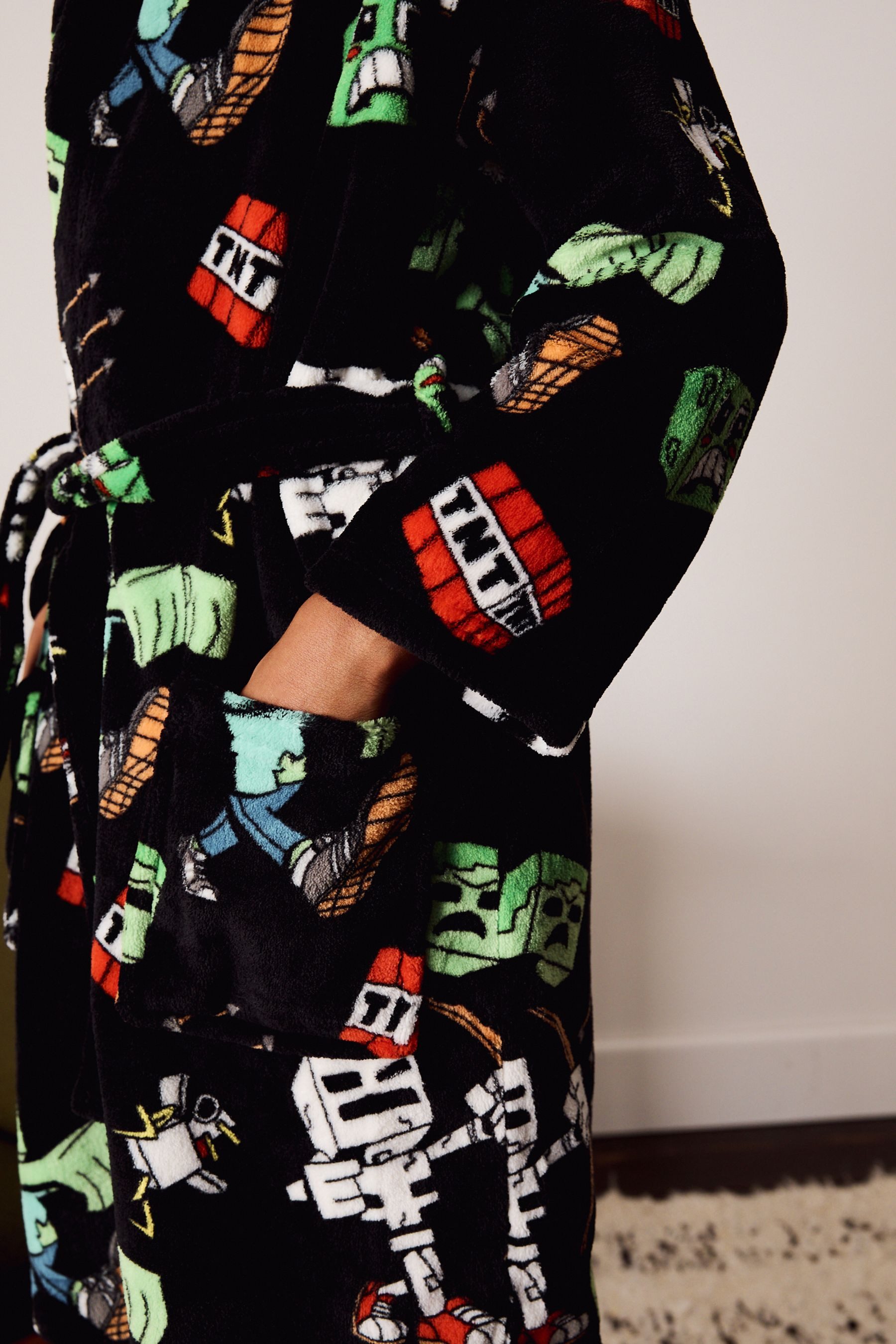 Next Kinderbademantel Fleece-Morgenmantel, Minecraft, Polyester (recycelt), Polyester – Bild 5 von 5