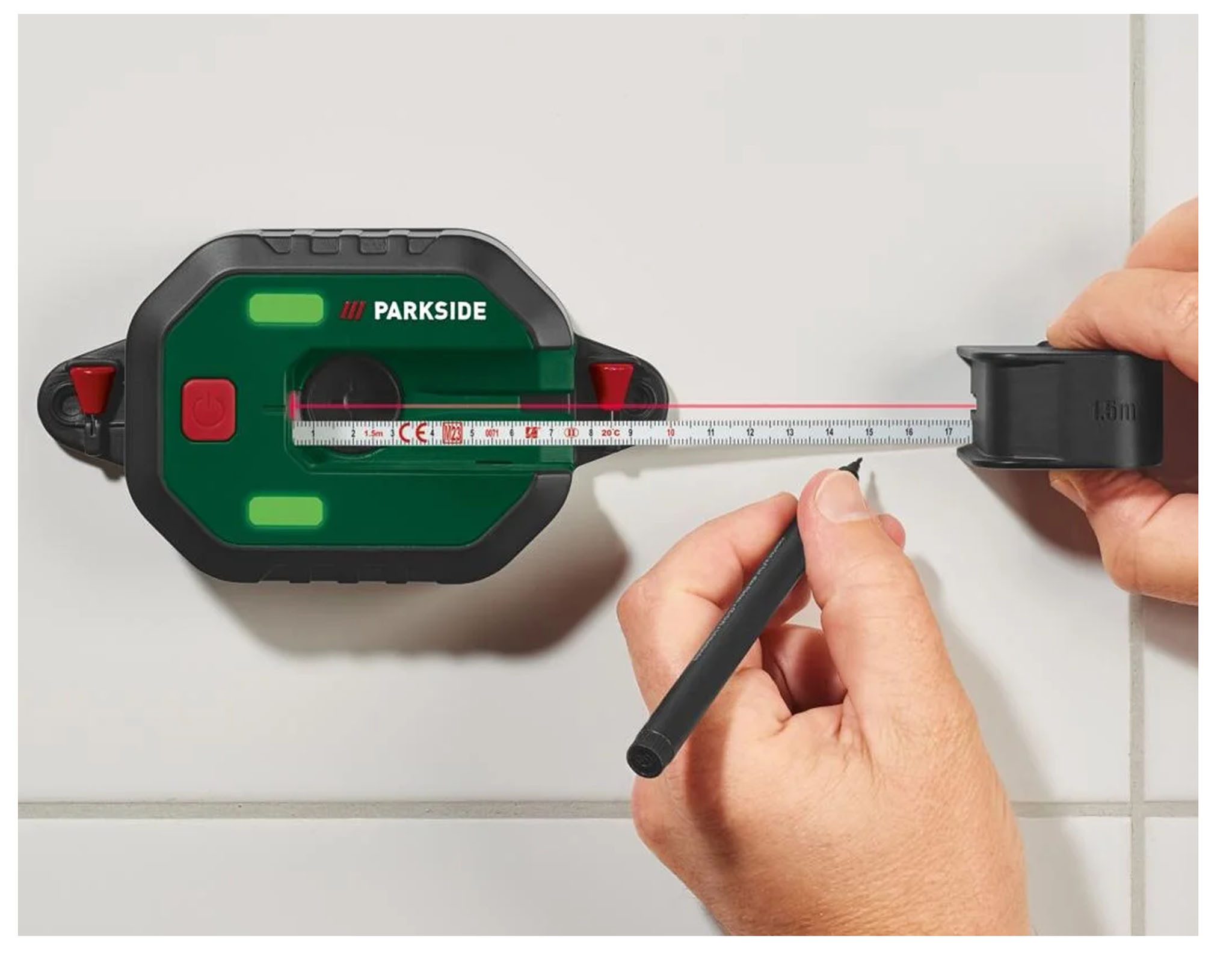 Parkside Laserwasserwaage PARKSIDE® Digitale Laserwasserwaage Wasserwaage Rollmaßband PLLM 10 A1
