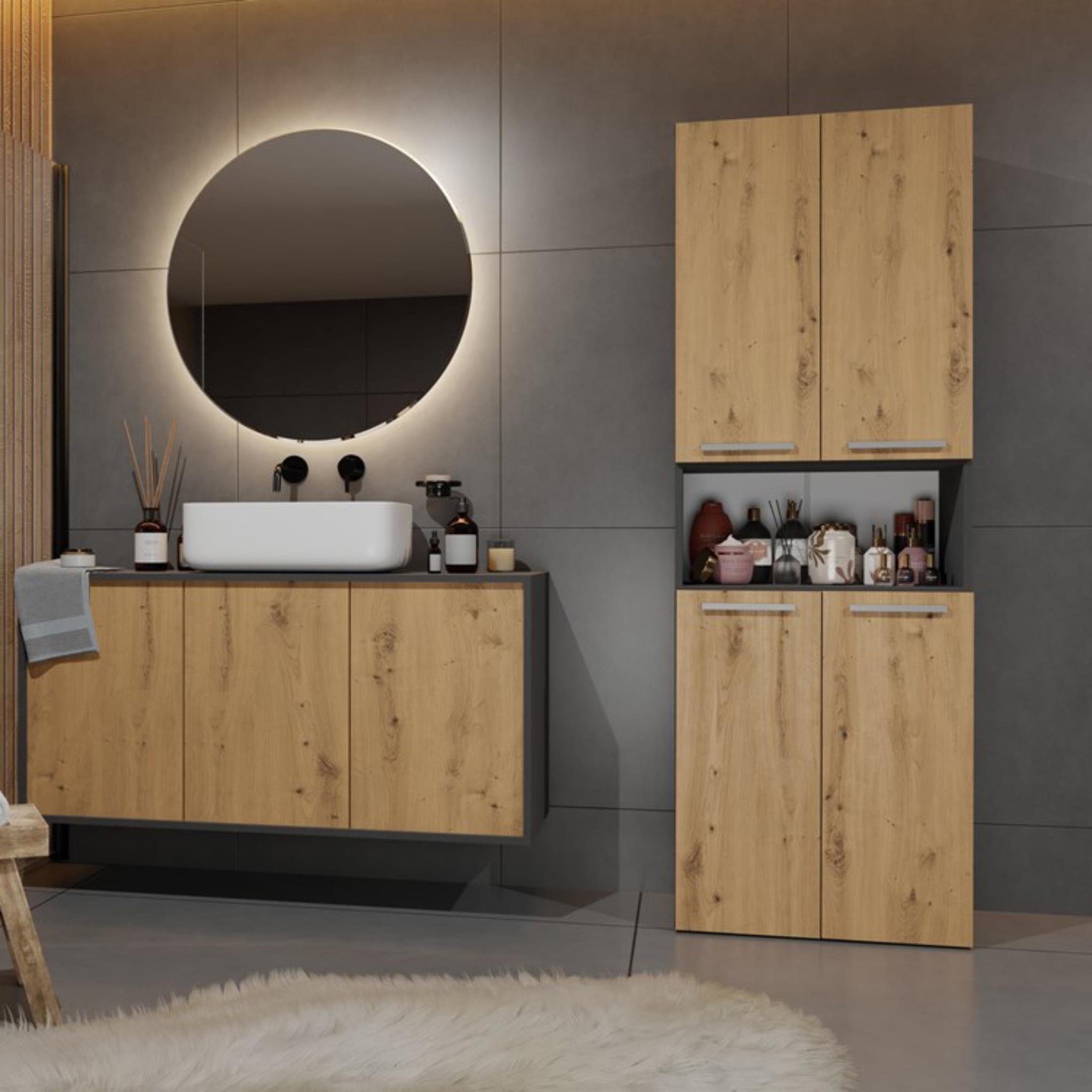 Beautysofa Hochschrank Nolan 1k DK (B/H/T) günstig online kaufen