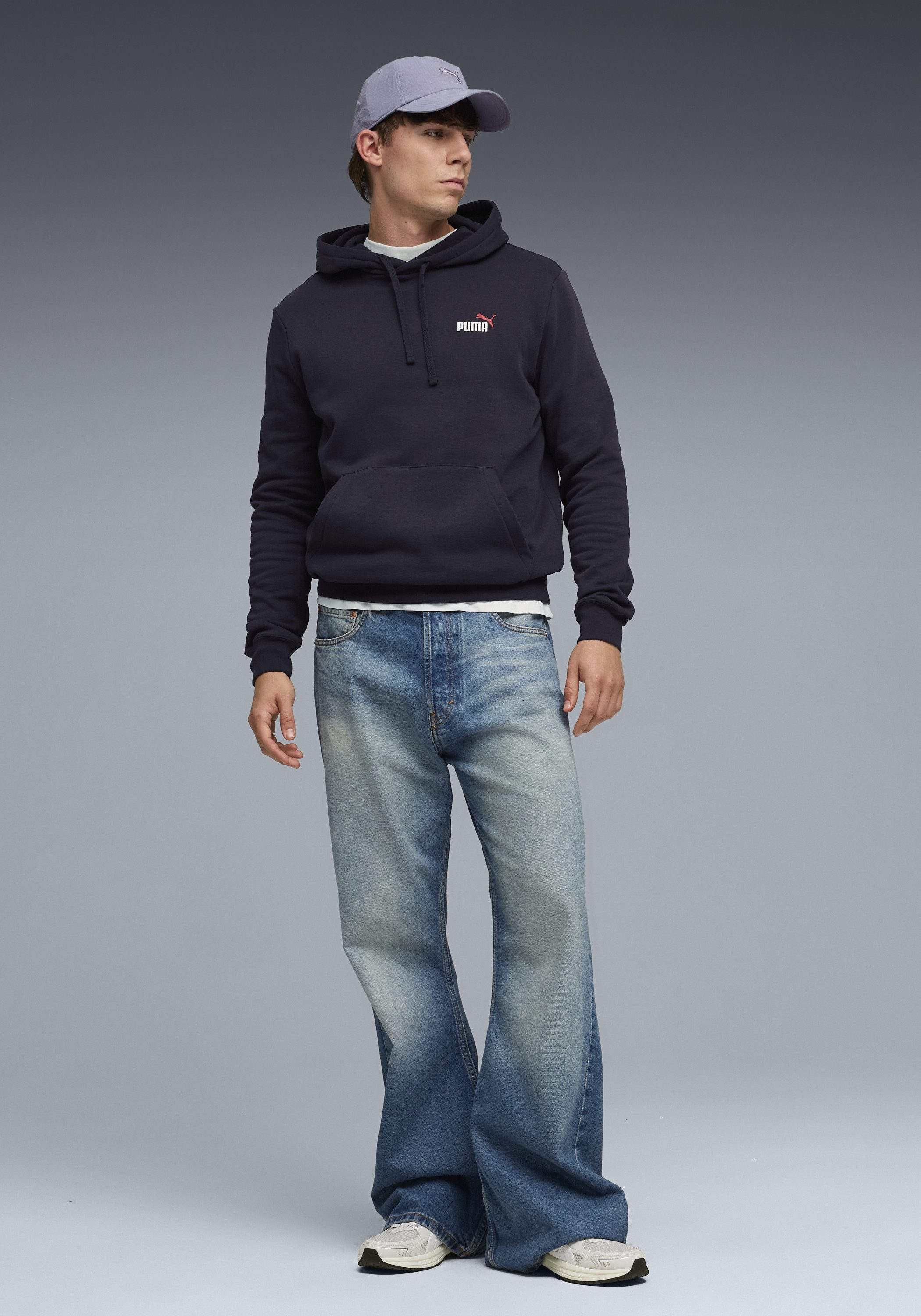 PUMA Kapuzensweatshirt ESS 2 COLOR SMALL NO. 1 LOGO HOODIE FL Regular Fit, mit verstellbarer Kapuze, mit Kängurutasche