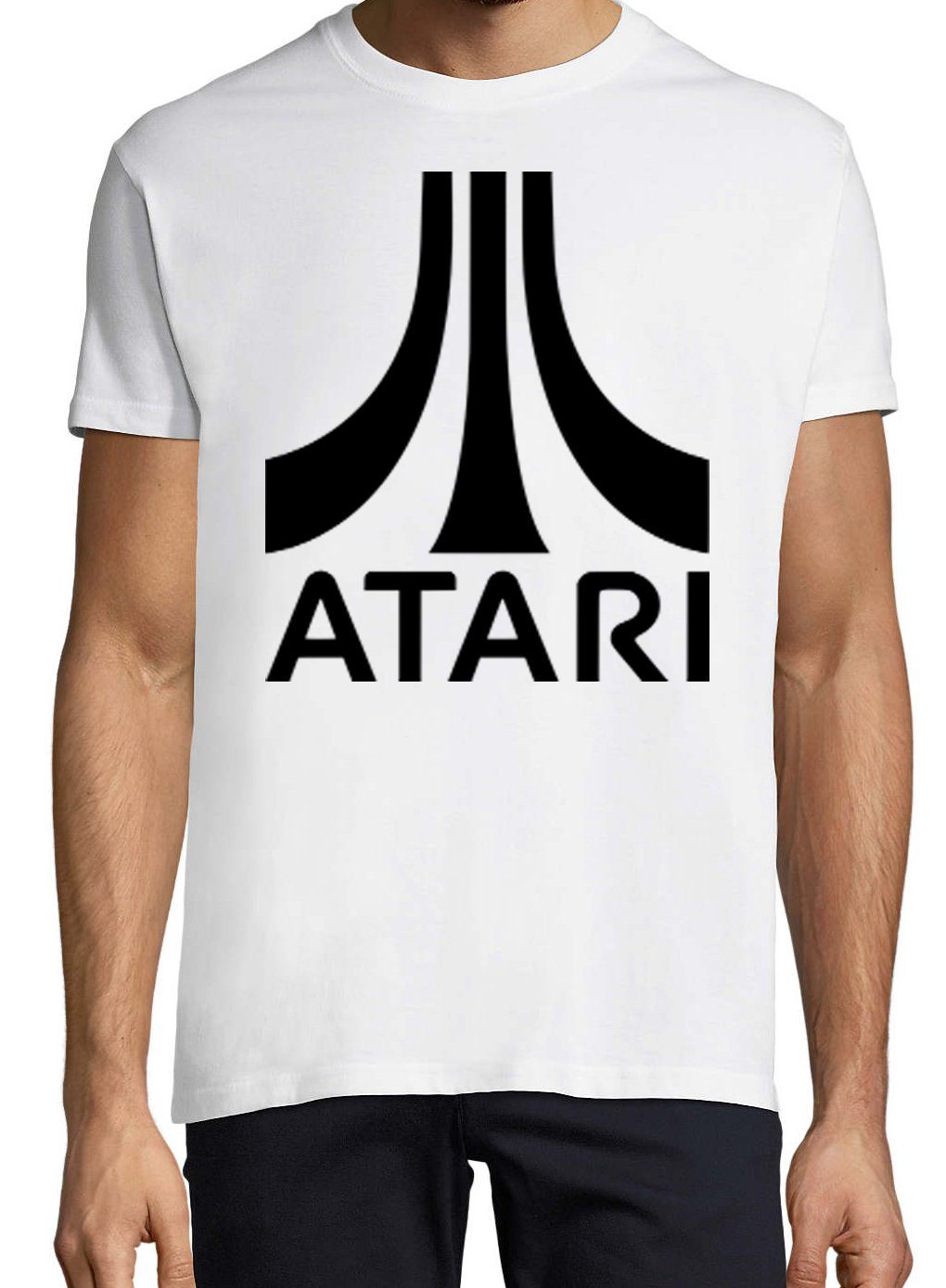 Atari tredigem mit Weiss T-Shirt Frontprint Herren T-Shirt Designz Youth