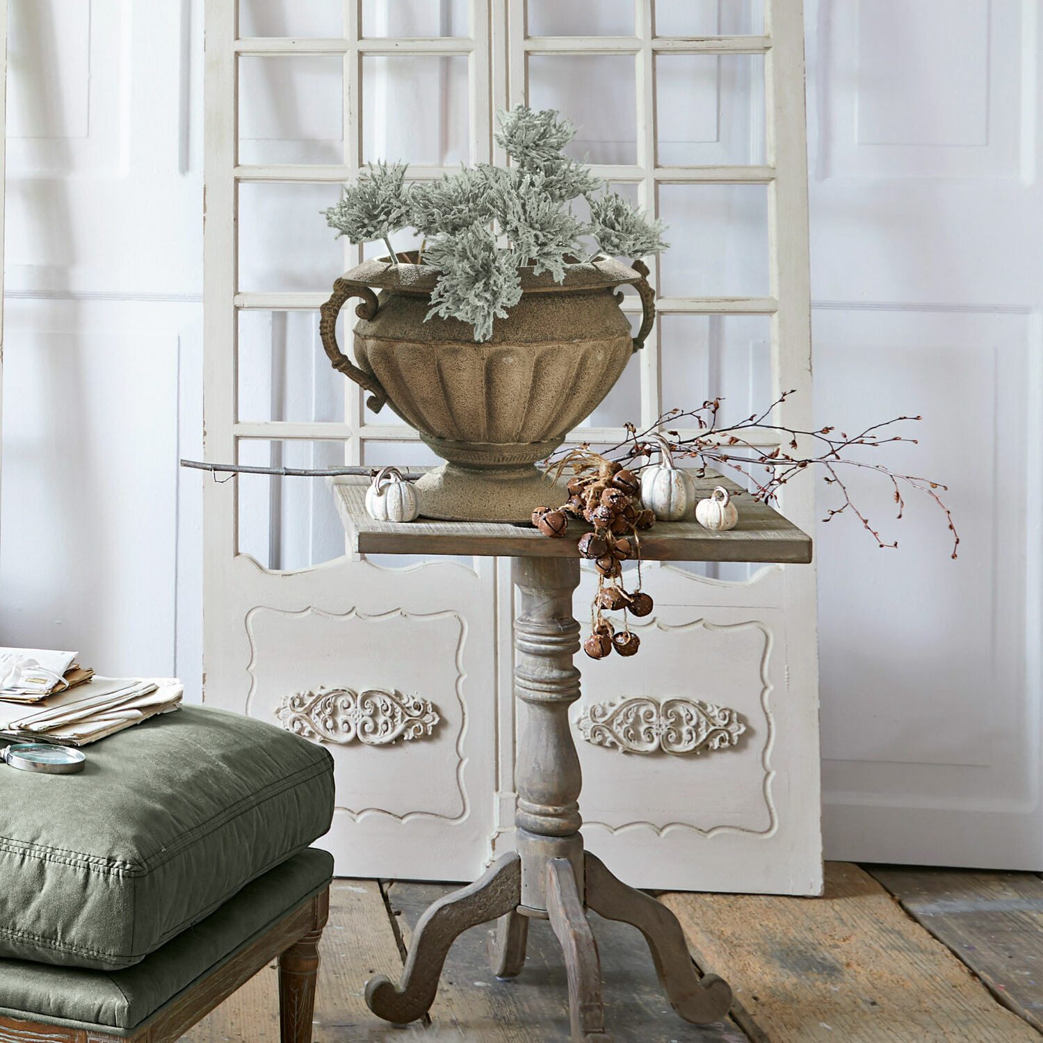 Mirabeau Dekoobjekt Kürbis 6er Set Yokane creme/grün/schwarz