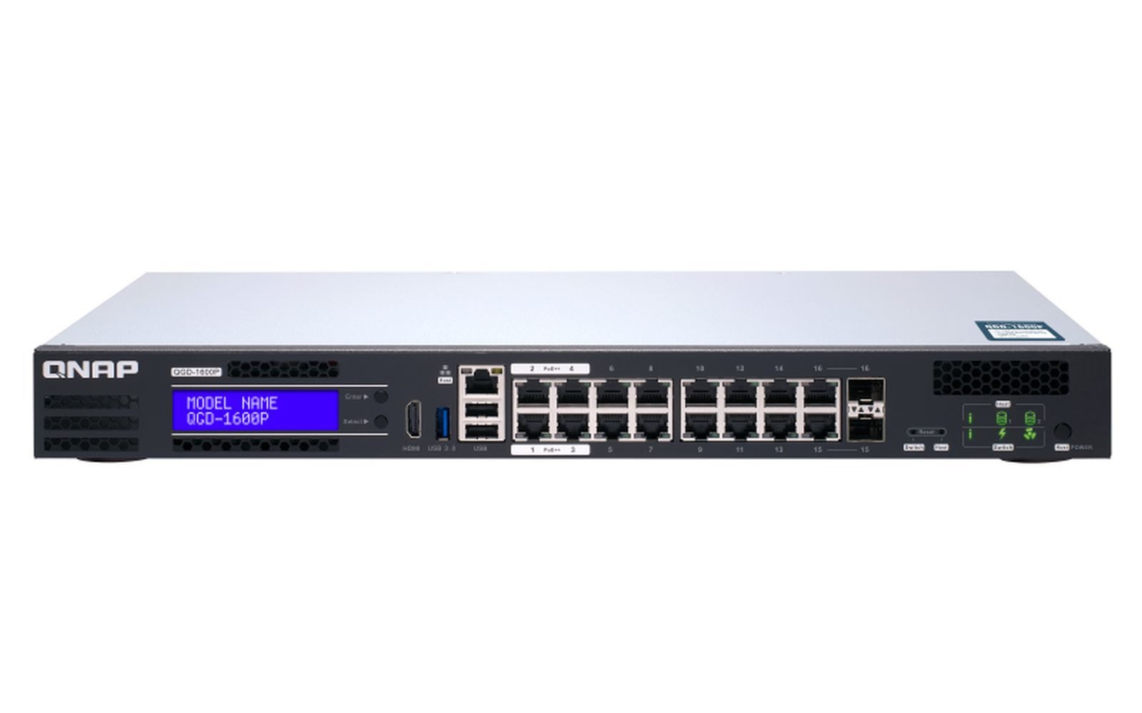 QNAP QGD-1600P - Switch - Smart - 4 x 10/100/1000 (PoE) Netzwerk-Switch