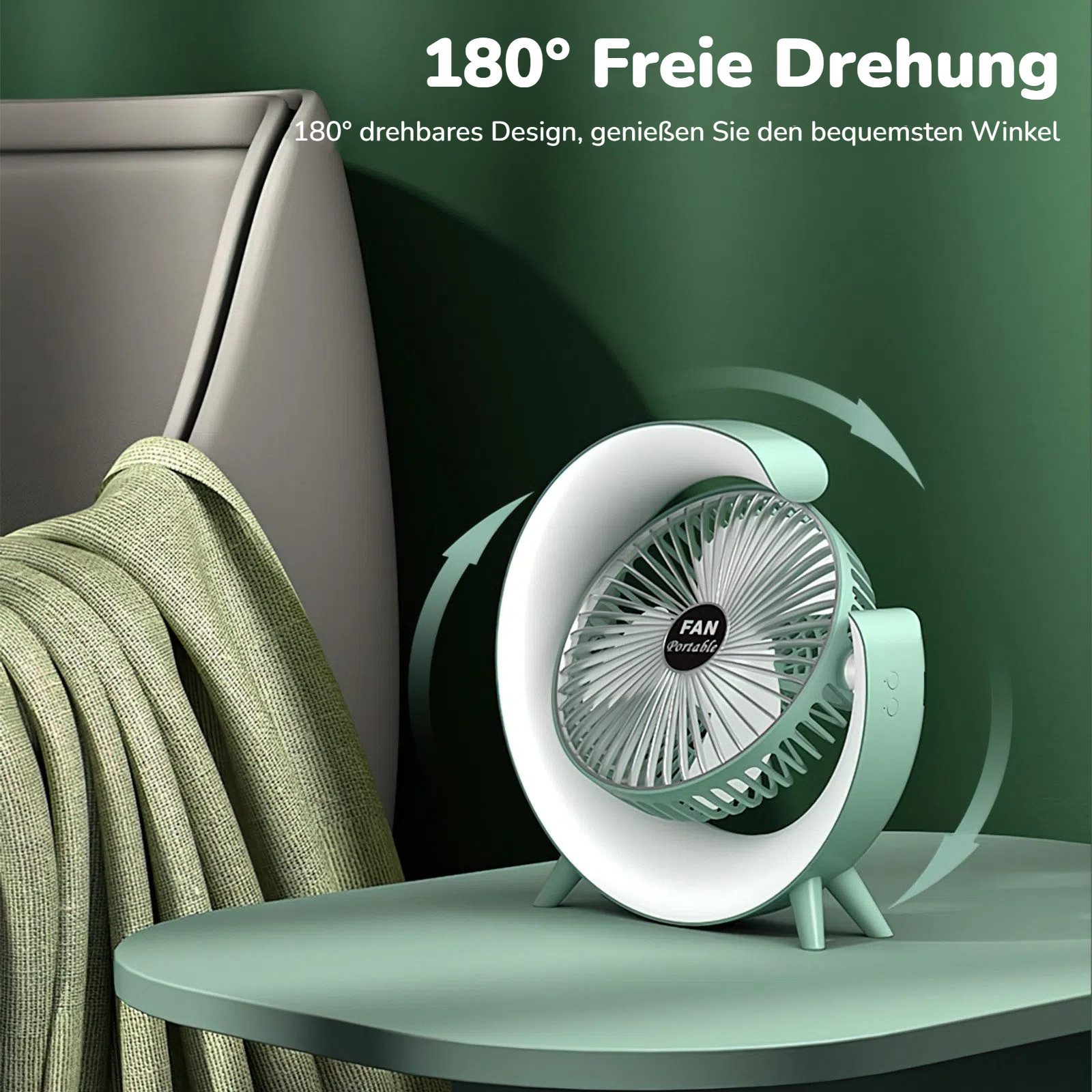 BlingBin Akku-Standventilator Schreibtischventilator, 1800 mAh USB-Tischven günstig online kaufen