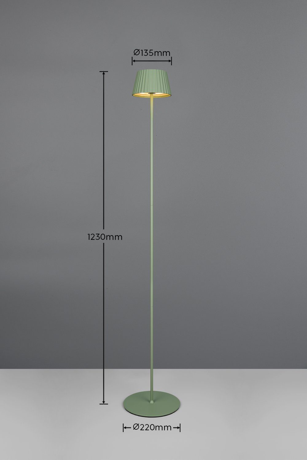 Reality Leuchten LED Außen-Stehlampe SUAREZ, Dimmfunktion, USB-Ladefunktion, LED fest integriert, Warmweiß, Outdoor Akku Stehleuchte 123 cm, Touch-Dimmer, USB-C Anschluss, IP44