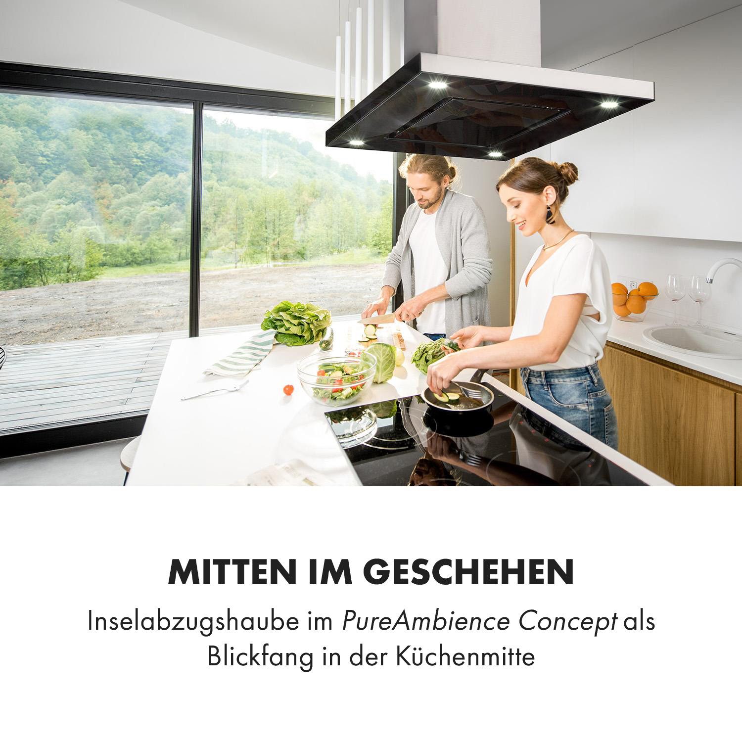 Klarstein Deckenhaube Valeria Serie TK15-Valeria-90 Valeria, Inselhaube Abzughaube Umluft