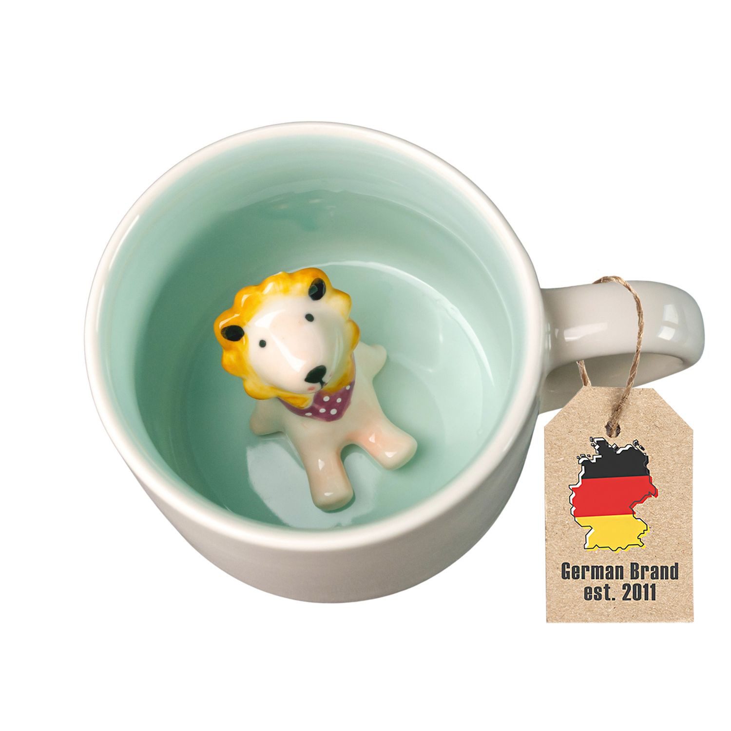 Intirilife Tasse Tasse 300 ml Kaffeetasse Becher Keramik mit Henkel 3D Tiermotiv, 1-tlg., Keramik, Kaffeetasse 3D Teetasse Keramik Tasse Cartoon süßes Geschenk Becher