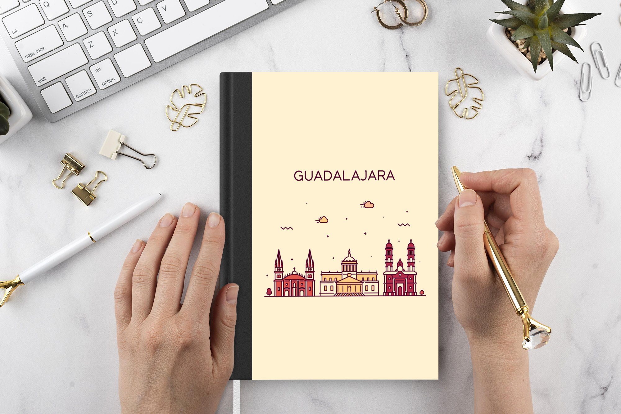 Guadalajara, 98 Notizbuch MuchoWow - Mexiko Seiten, Haushaltsbuch Notizheft, Tagebuch, - A5, Skyline Journal, Merkzettel,