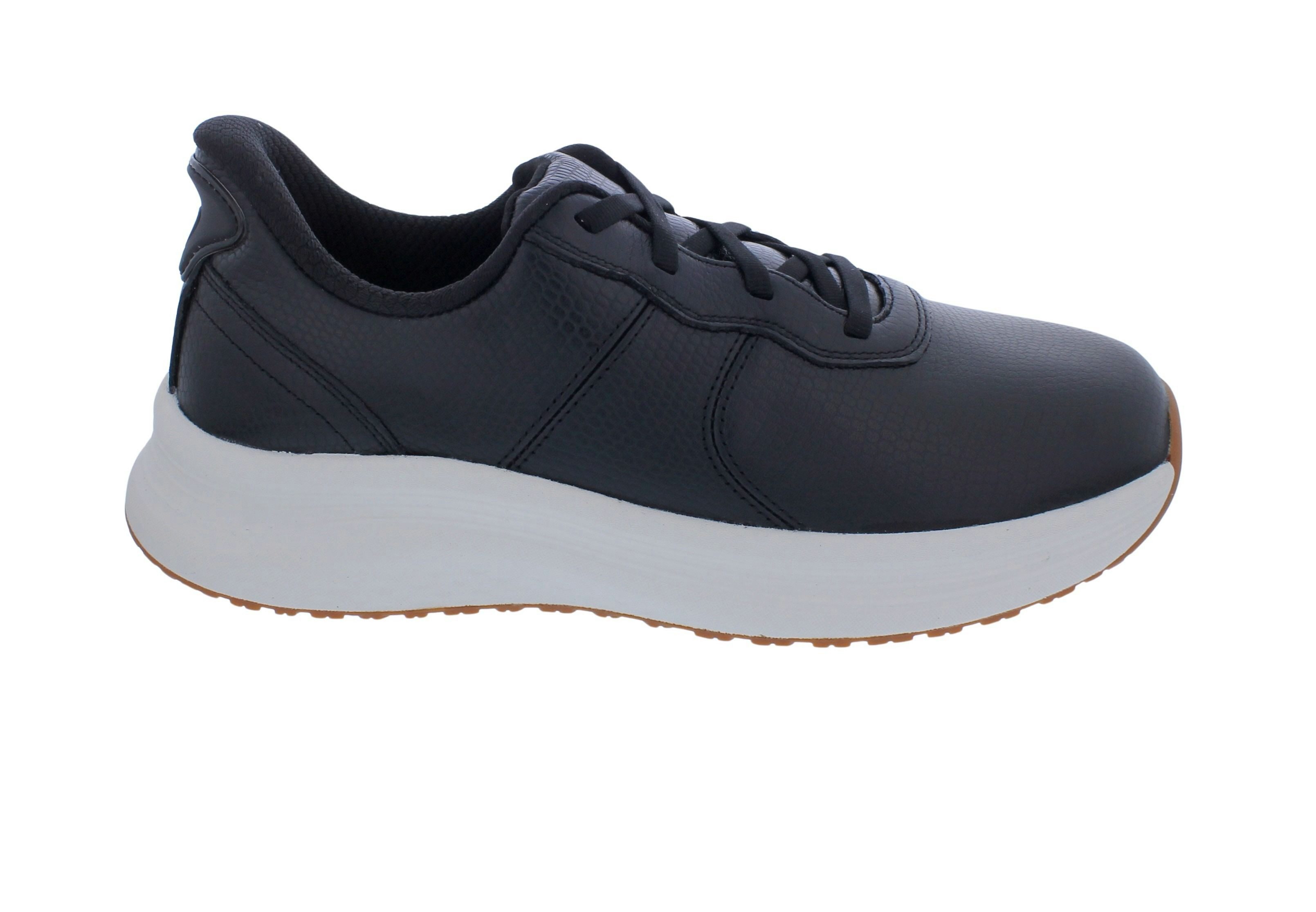 OrthoFeet OrthoFeet Slip In Damensneaker Stride, genarbtes Glattleder, Schwarz, Schnürschuh