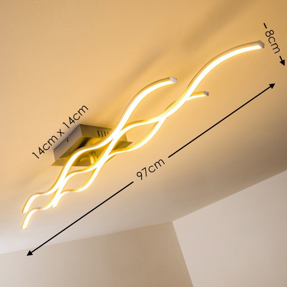 30 in aus Lichtleisten mit »Pontolo« Deckenleuchte Metall Nickel-matt, in 2700 Watt, Deckenlampe 3000 hofstein insgesamt 3 Kelvin, Lumen Wellenform,