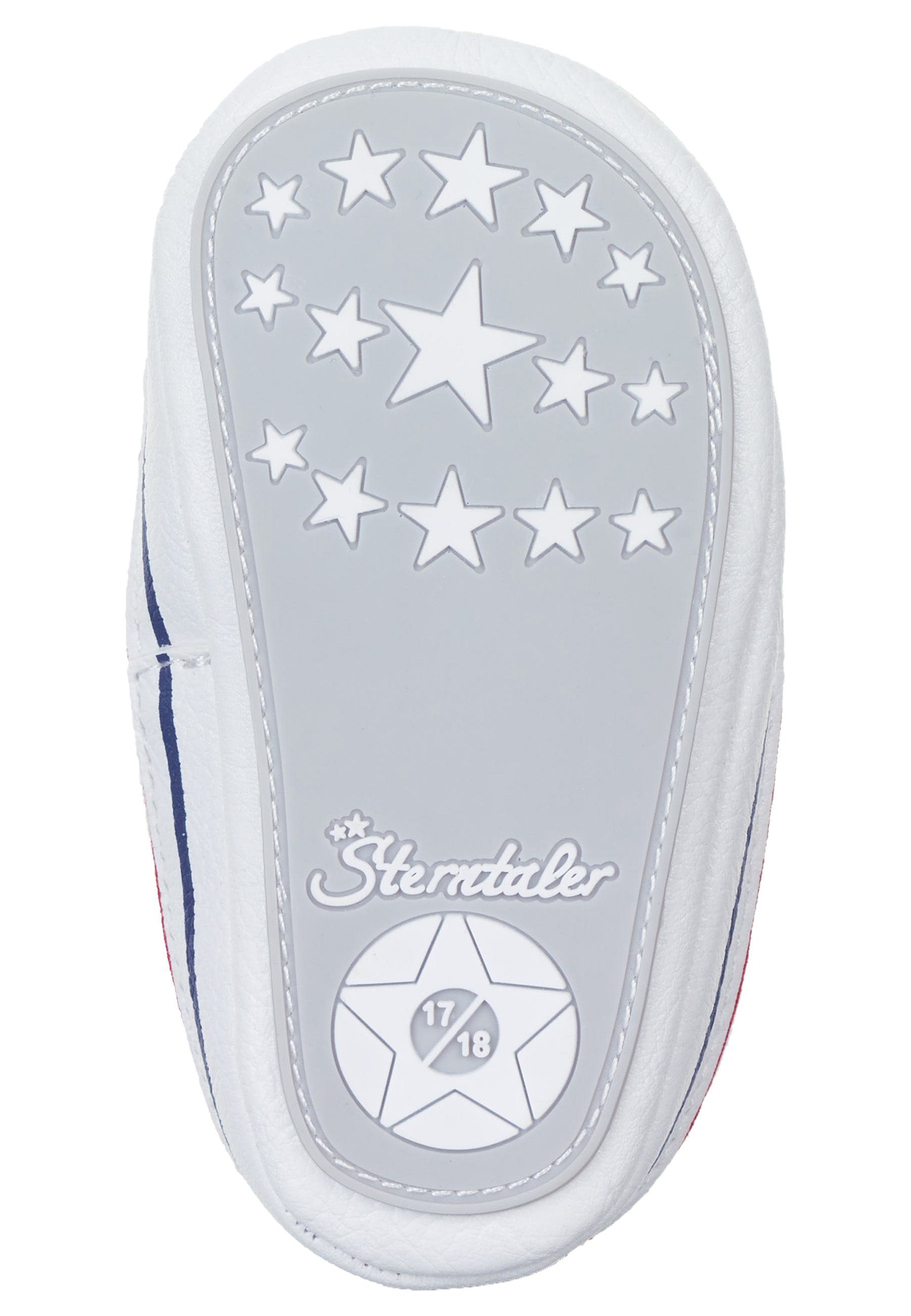 Klett, und Sterntaler® mit farblichen Silber Babyschuhe silber-melange Baumwollstoff Akzenten aus Baby Krabbelschuhe breitem Flexible rutschfester Schuhe - Paspel in Sohle Krabbelschuh - mit Babyschuh (1-tlg)