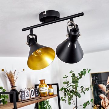 hofstein Deckenleuchte »Pratomagno« Deckenlampe, Metall, Schwarz/Goldfarben, ohne Leuchtmittel, Leuchte im Vintage-Design mit Lichteffekt, E14, verstellbare Strahler