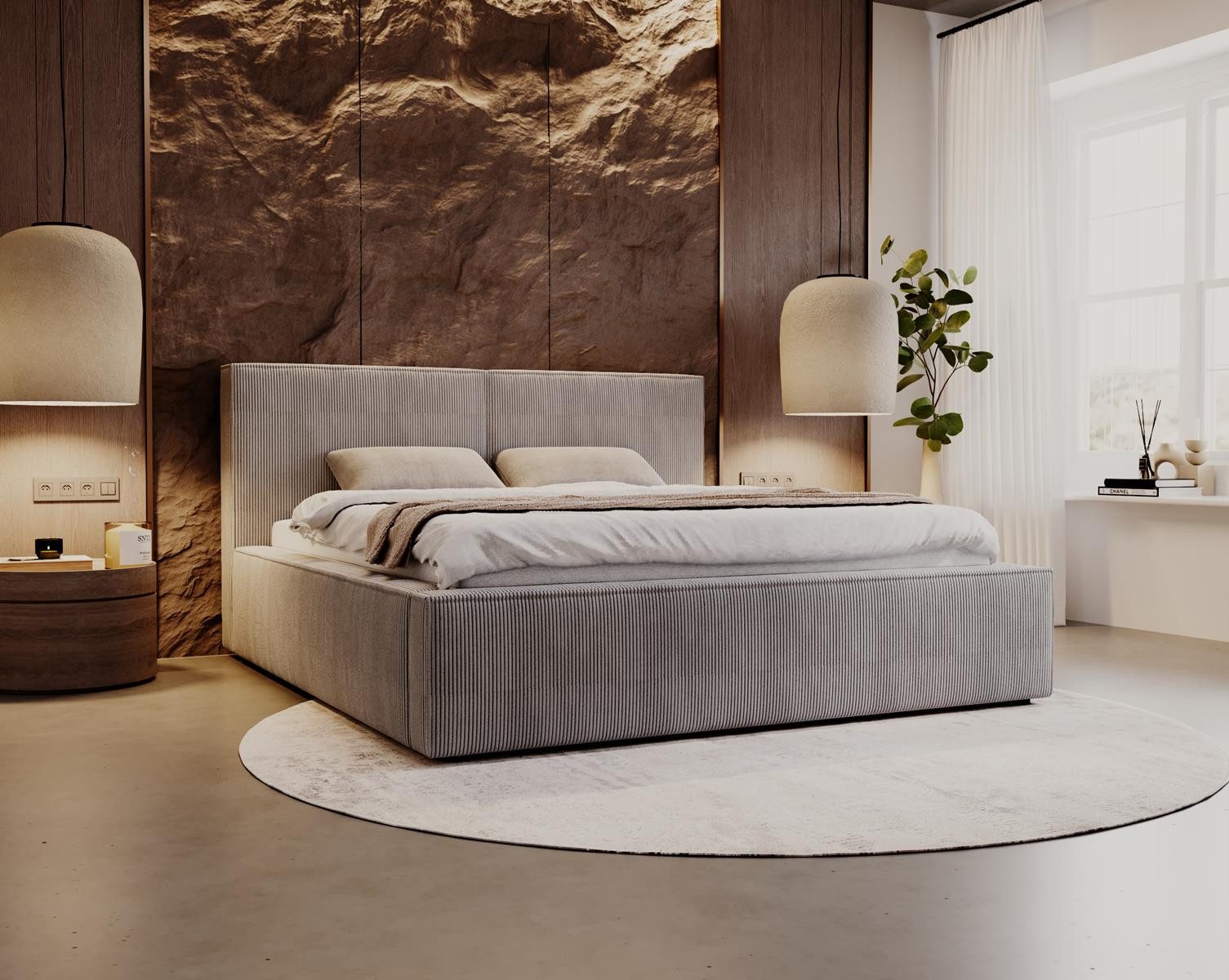 Compleo Polsterbett SANTO Metallrahmen, Bettkasten, ohne Matratze, (Kostenlose Lieferung! TOP ANGEBOT), Cordstoff oder Samtstoff