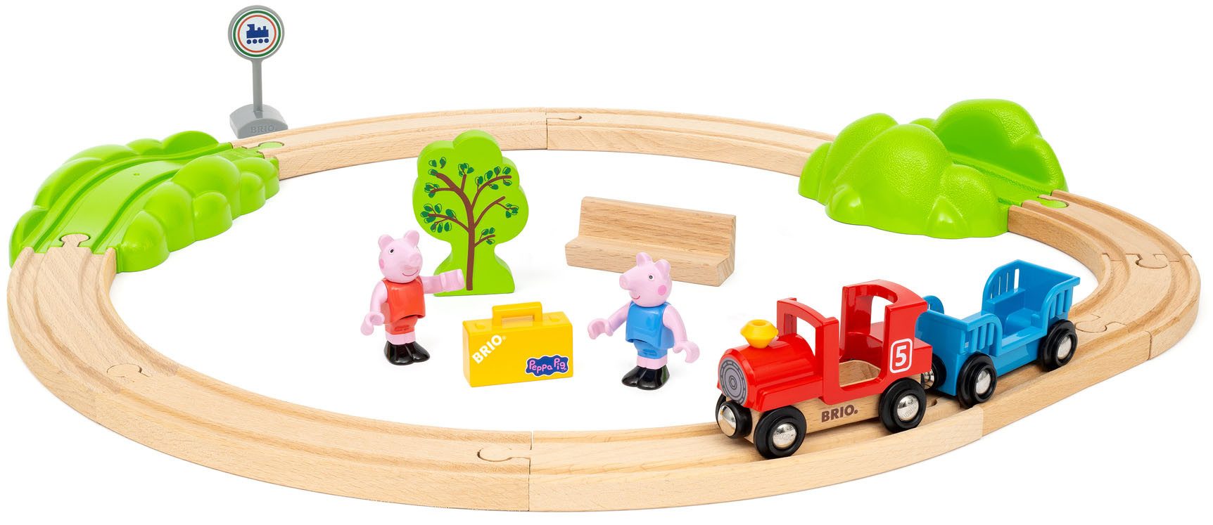 BRIO® Spielzeug-Eisenbahn BRIO® WORLD, Peppa Wutz Eisenbahn-Set, (18-tlg)