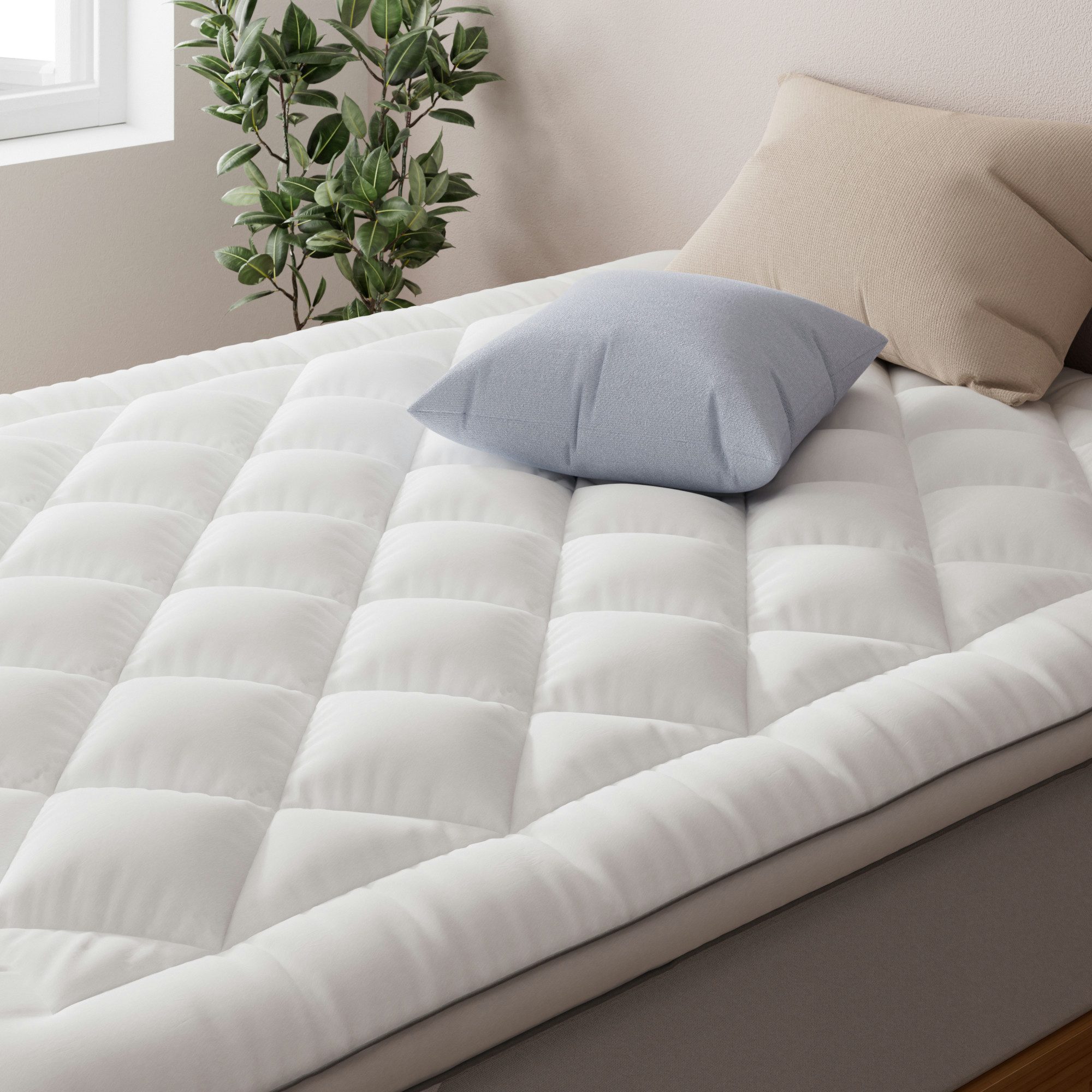 ZINUS, Topper ComfortSleep aus Bambusfaser - Premium Matratzen-Upgrade, (Bambus-Viskose Füllung, Matratzentopper 90x200 cm/ 5 cm Höhe), Natürliche Barriere gegen Hausstaubmilben und Allergene