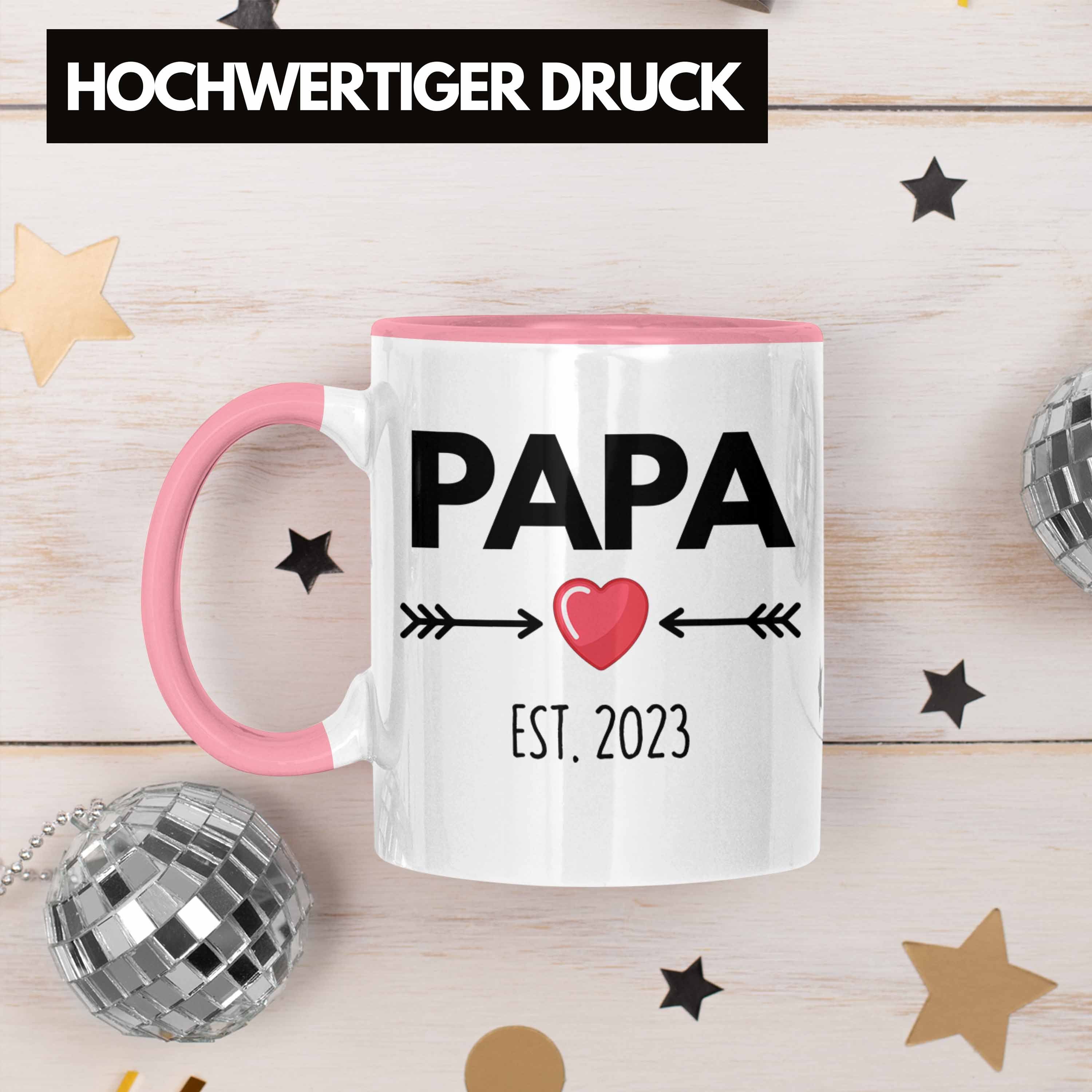 Trendation Schwangerschaft 2023 Geschenk Papa Trendation Papa Rosa - Tasse Du Wirst