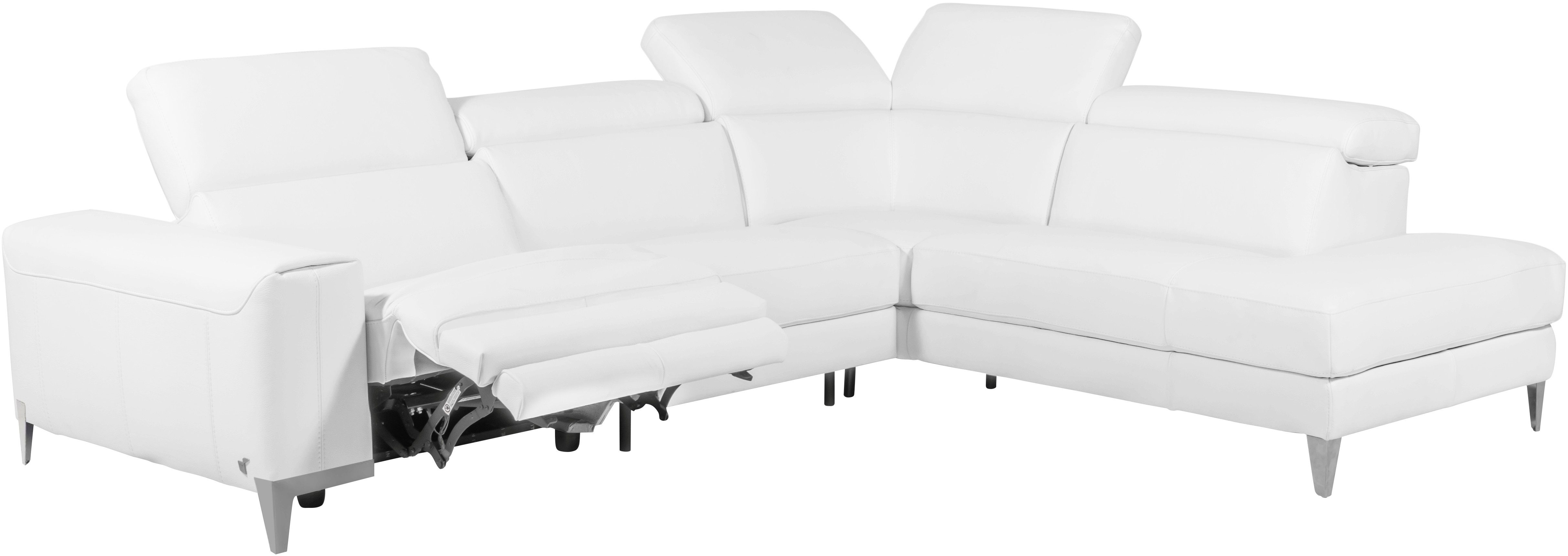 CALIA ITALIA Ecksofa Benja, Designsofa mit erstklassigen Komfortfunktionen zum Wohlfühlen, in Leder, mit elektrischer Relaxfunktion