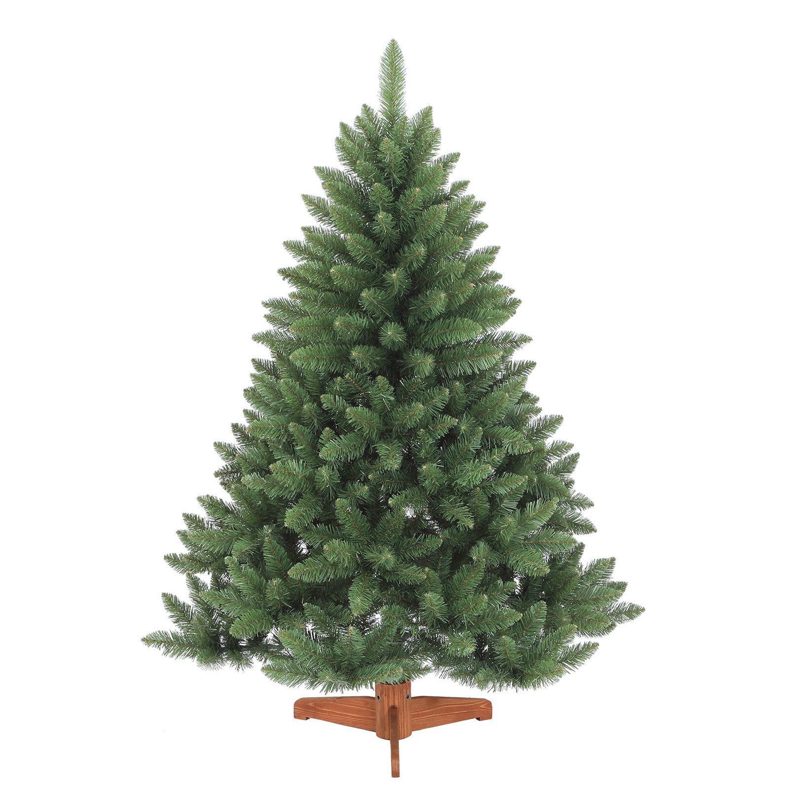 Salcar Künstlicher Weihnachtsbaum Tannenbaum Künstlich Weihnachtsbaum mit Holzständer, Nordmanntanne, 120cm mit 290 PVC-Nadeln
