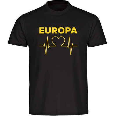 multifanshop T-Shirt Herren Europa - Herzschlag - Männer