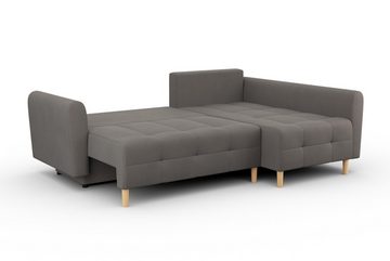 Home affaire Ecksofa Nordic, mit Bettfunktion und Bettkasten, Steppung, Federkern, 2 Zierkissen