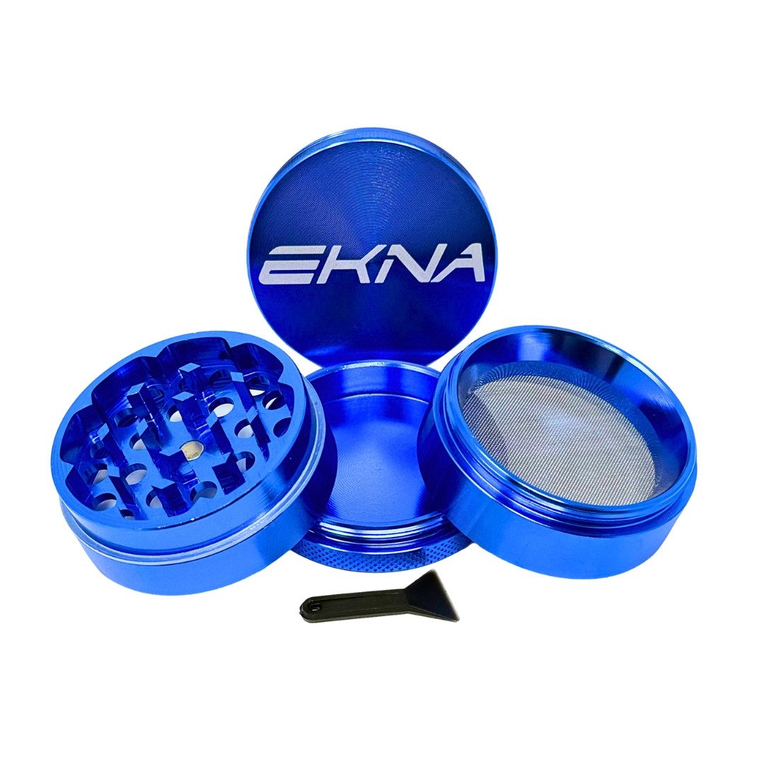 EKNA Grinder Metall Grinder - Kräutermühle - Crusher Manuell, 4-teilig + Pollenschaber!