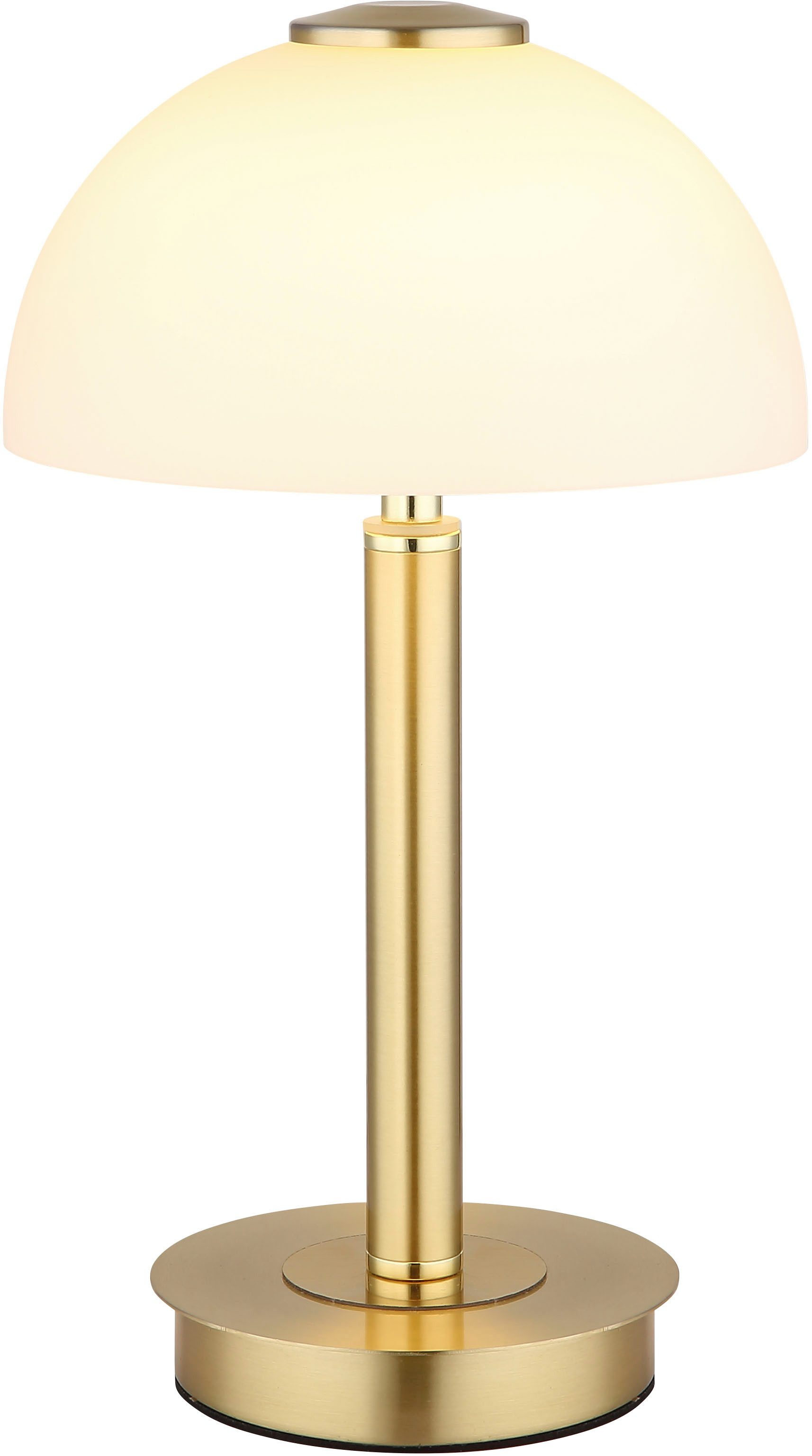 GLOBO LIGHTING Tischleuchte ULDIN, LED fest integriert, Warmweiß, Tischleuchte, Glas opal, Touchdimmer, LED 7W