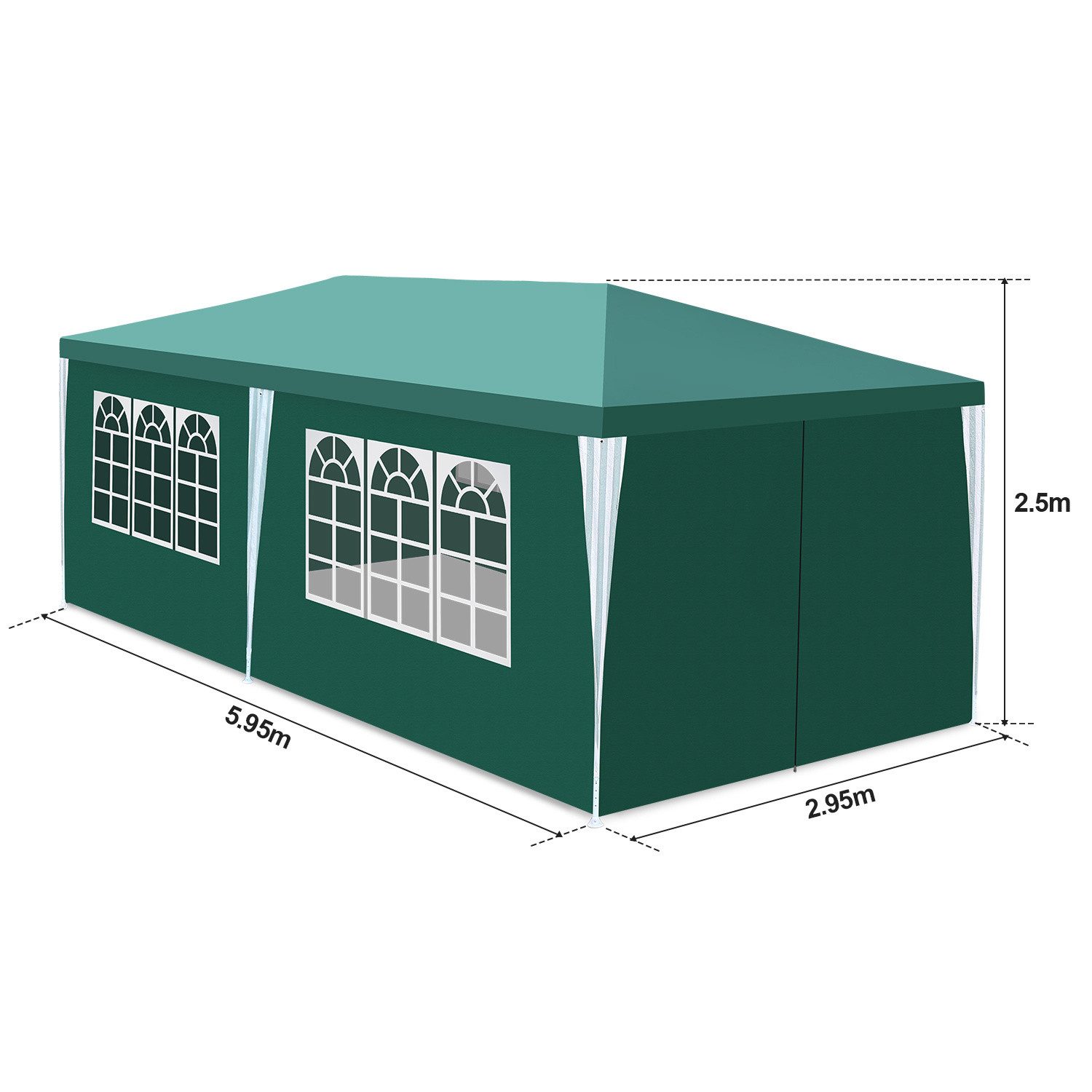 Clanmacy Pavillonseitenteil pavillon 3x6 m Gartenpavillon mit seitenteilen wasserdicht – Bild 2 von 5