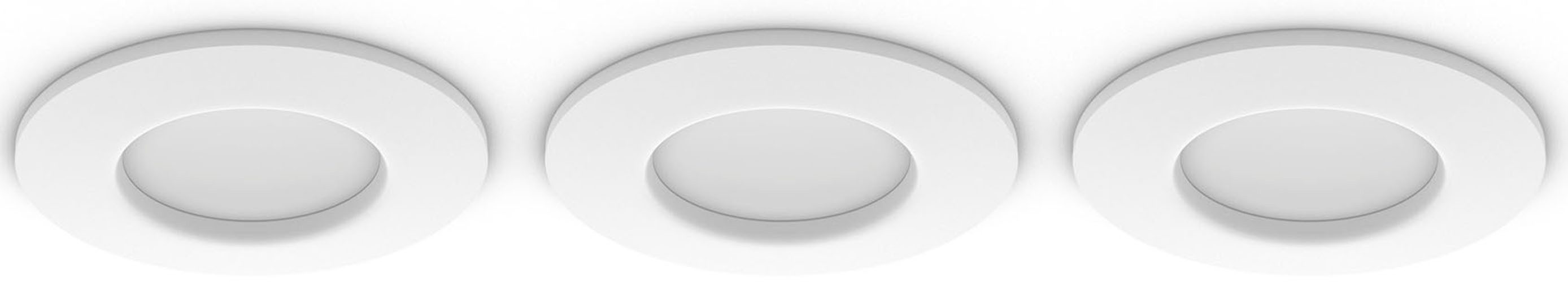 Philips Hue Einbauleuchte White & Color Ambiance Slim Recessed 90mm 3er, LED fest integriert, Farbwechsler