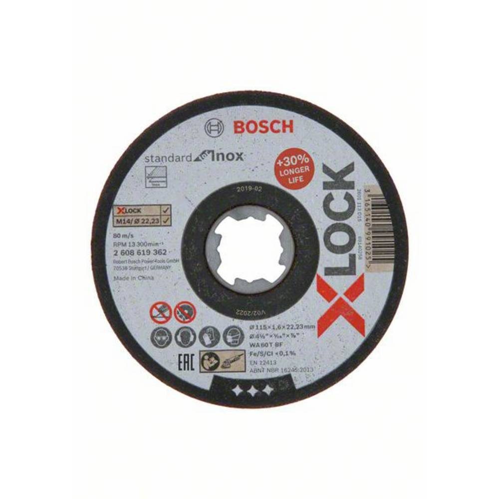 for Inox, BOSCH x 22.23 Trennscheibe 115 mm Standard T41, 1.6 x