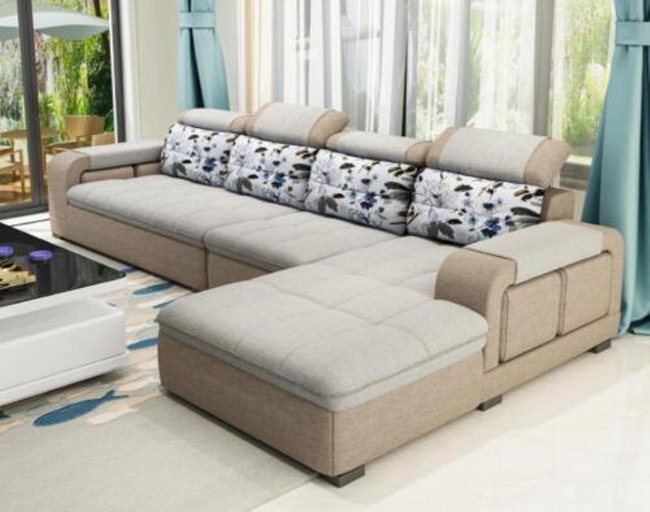 Polstersofa Sofas Couch JVmoebel Ecksofa, Stoff Design L-form Eck Ecksofa Sitz