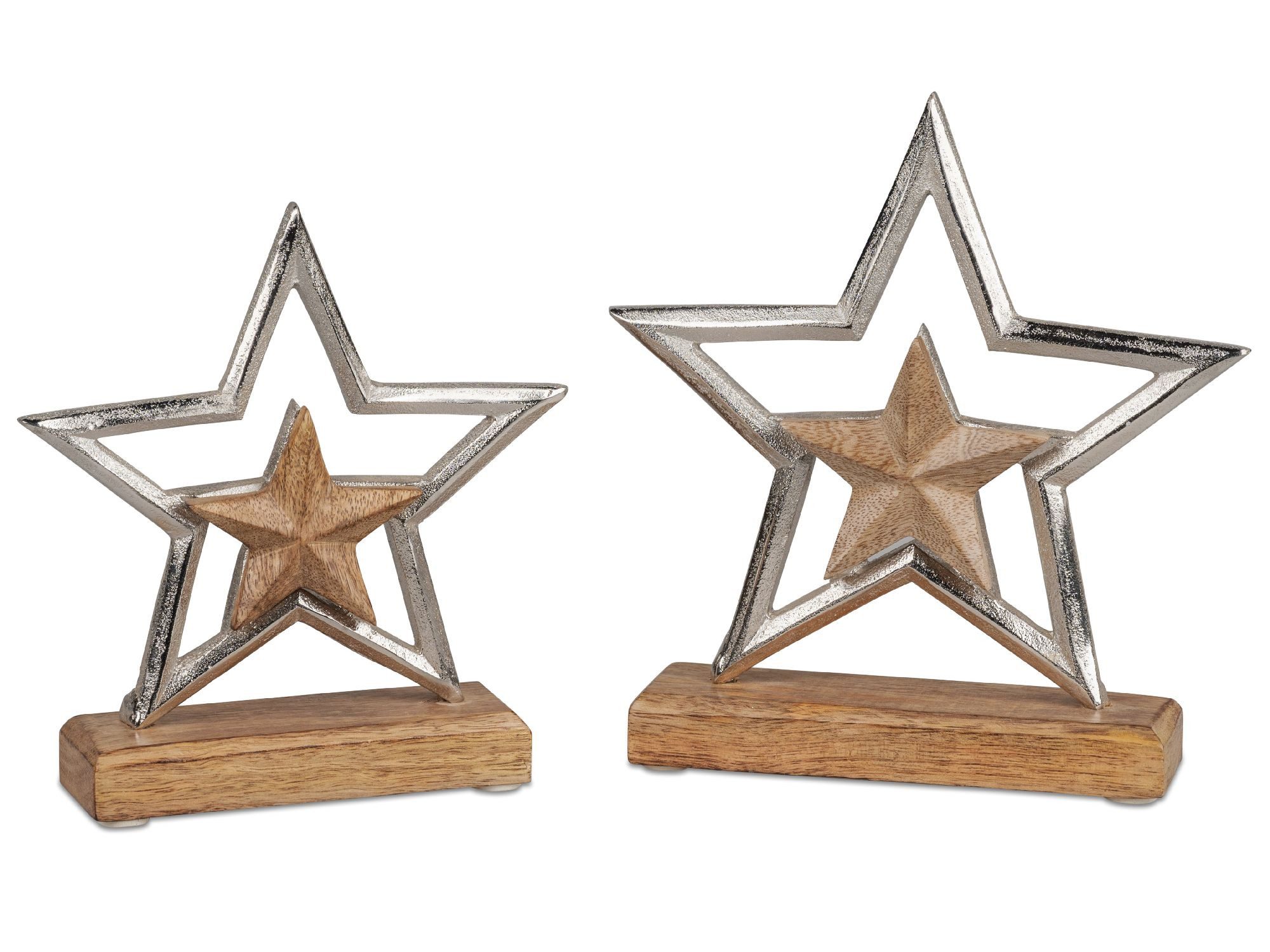 formano Dekofigur Alu Mangoholz, Auf Sockel, natur, Motiv: Stern günstig online kaufen