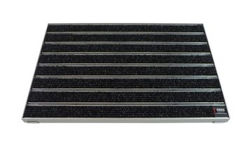 Fußmatte EMCO Eingangsmatte DIPLOMAT Large Rips anthrazit 22mm + ALU Rahmen Fußmatte Schmutzfangmatte Fußabtreter Antirutschmatte, Emco, rechteckig, Höhe: 10 mm, für den Innenbereich und überdachten Außenbereich