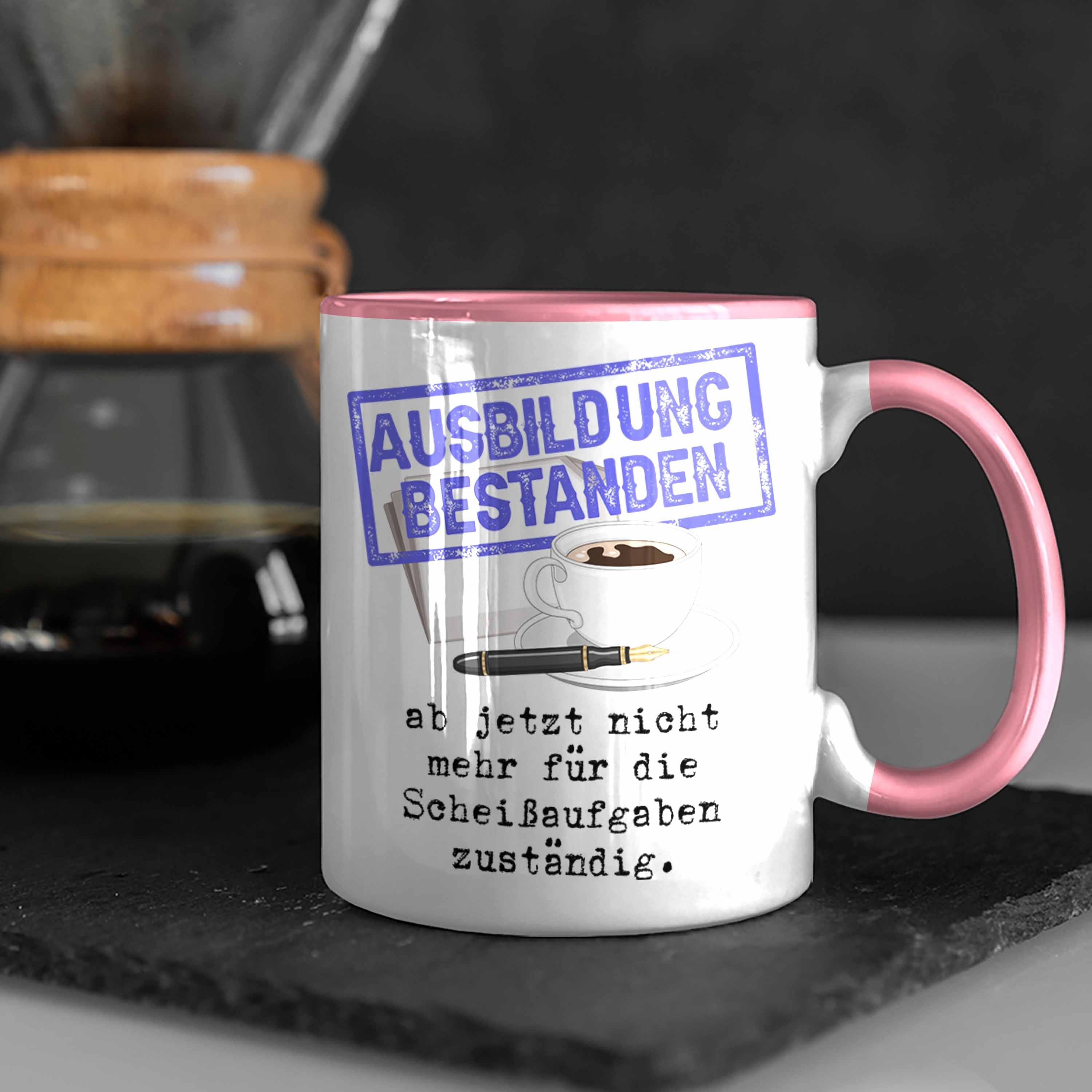 Trendation Tasse Ausbildung Bestandene Rosa Pr Bestanden Stempel Geschenk Tasse Geschenkidee