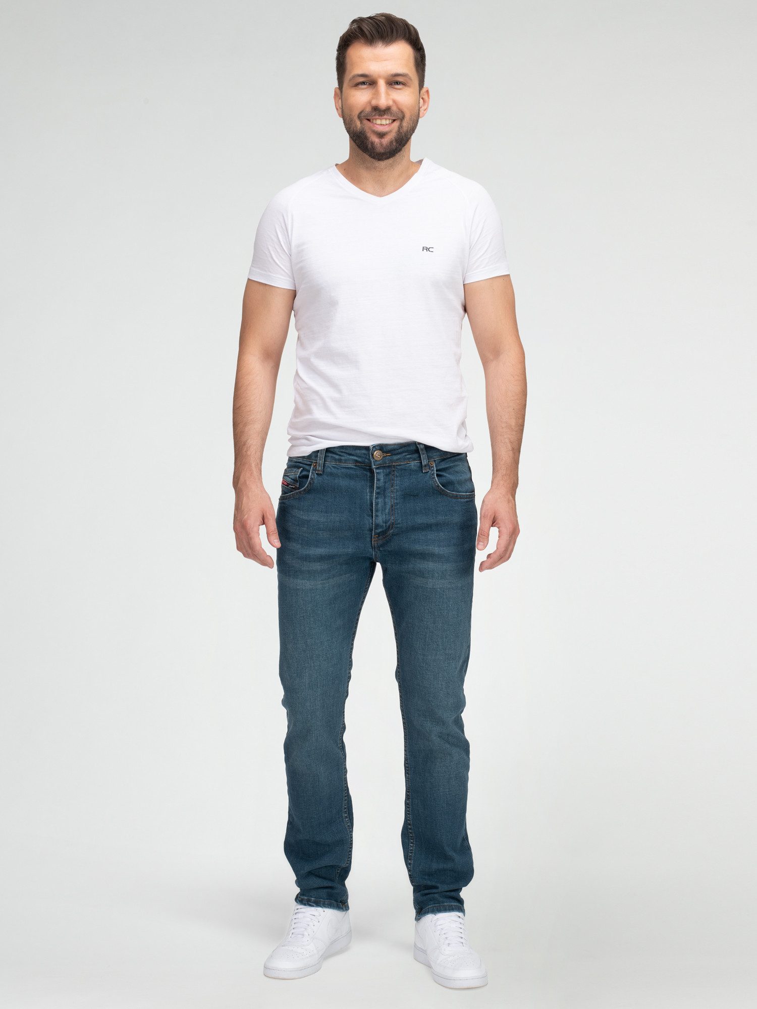 Lorenzo Loren Straight-Jeans Herren Jeans Hose Stonewashed LL-4016 – Bild 4 von 5