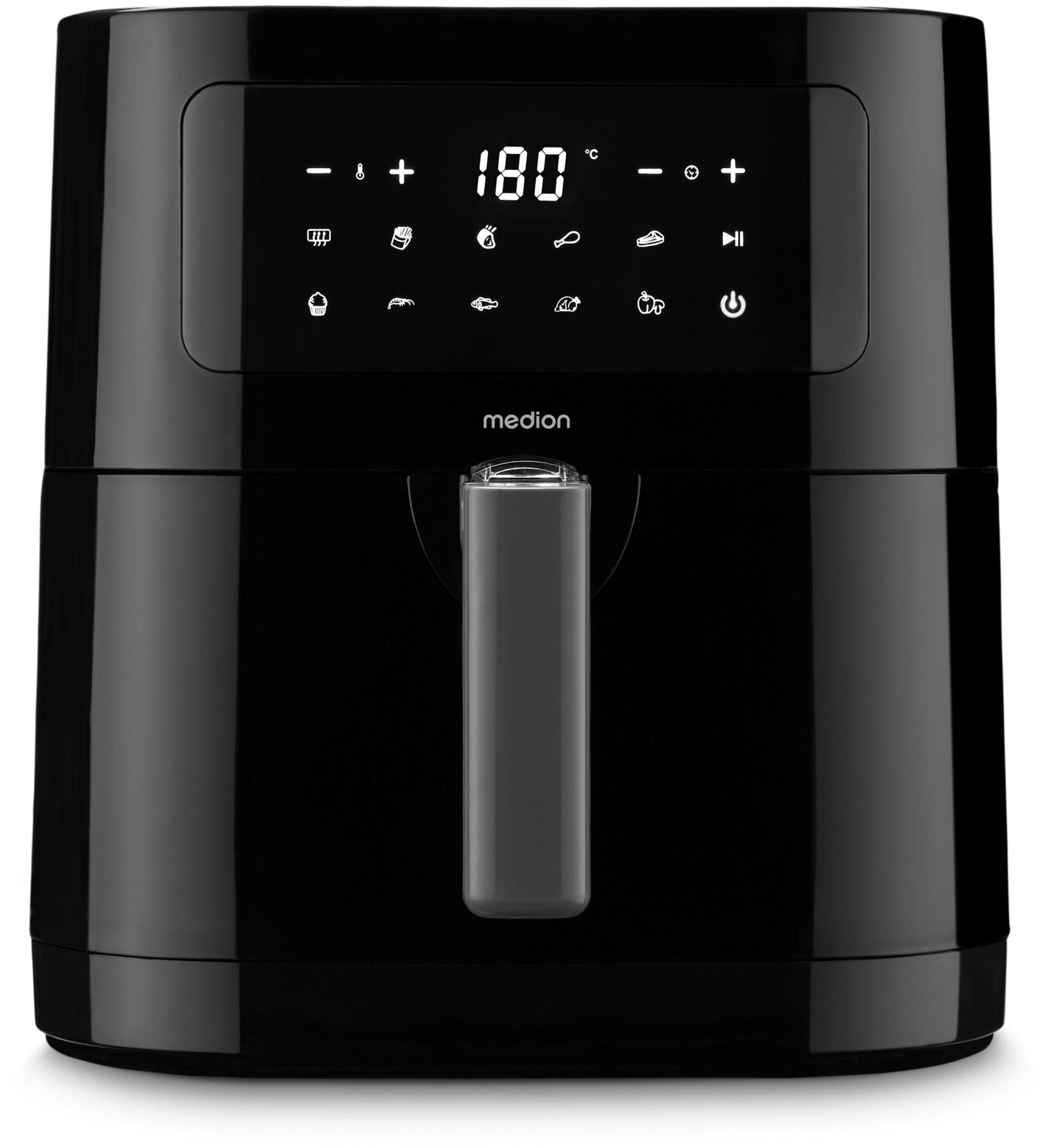 Medion® Heißluftfritteuse MD 11740 E40 XL, Nutzinhalt 5,2 L; Korb in Korb, 2000 W, digitales Bedienfeld, 9 Automatikprogramme