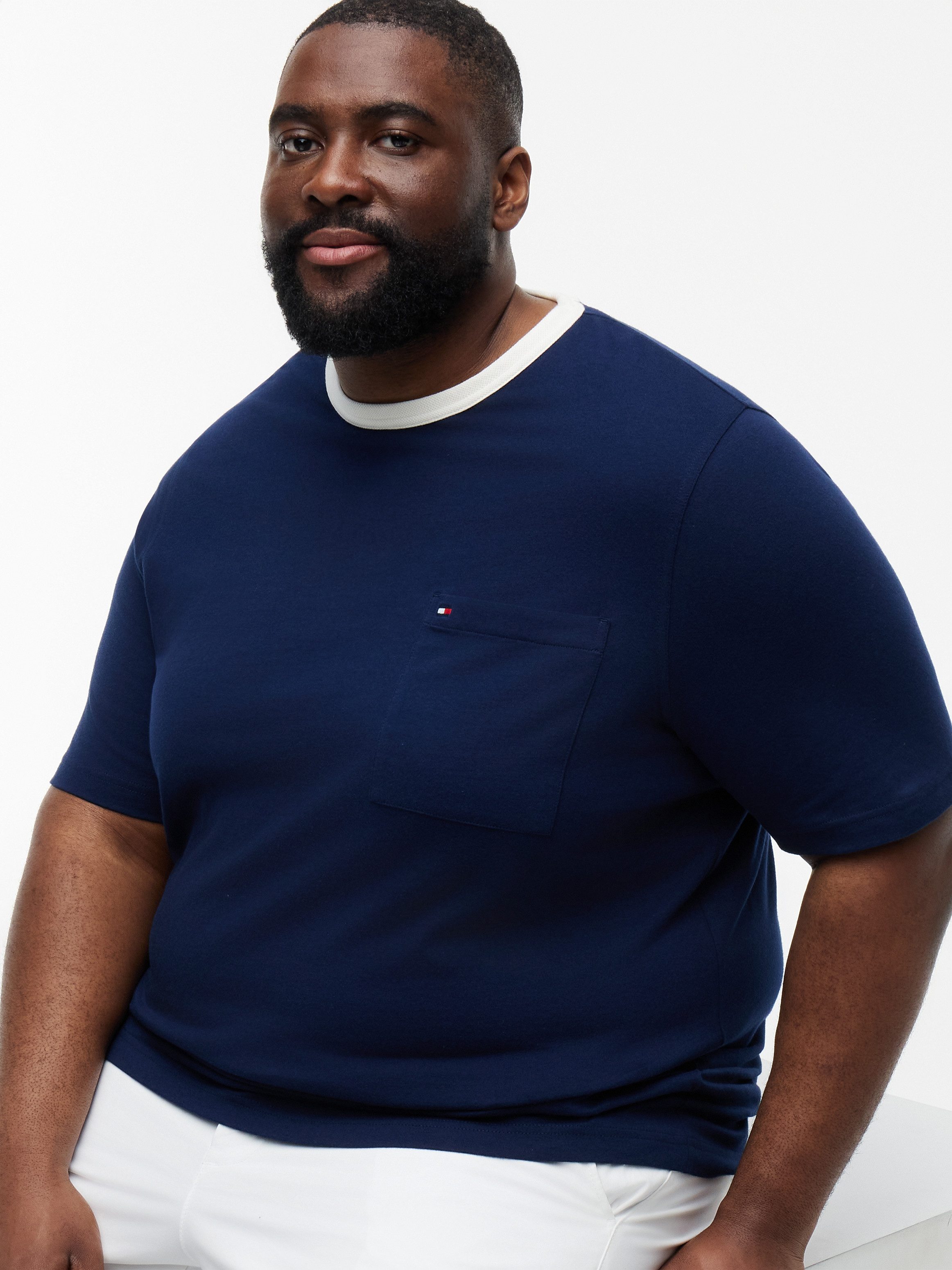 Tommy Hilfiger Big & Tall T-Shirt BT-MESH NECKTRIM Große Größen