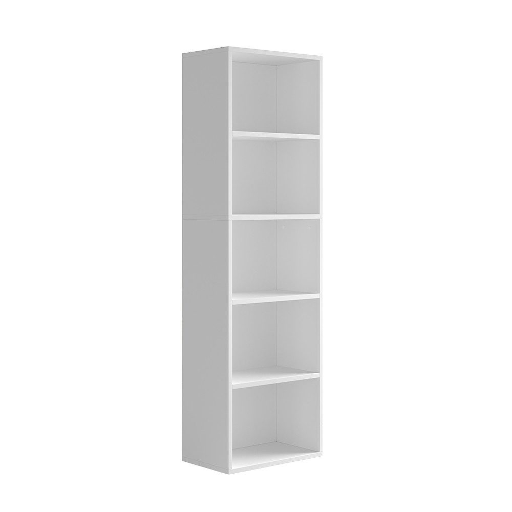 Vicco Bücherregal Bob, Weiß, 40 x 132 cm mit 5 Fächern, 1-tlg.