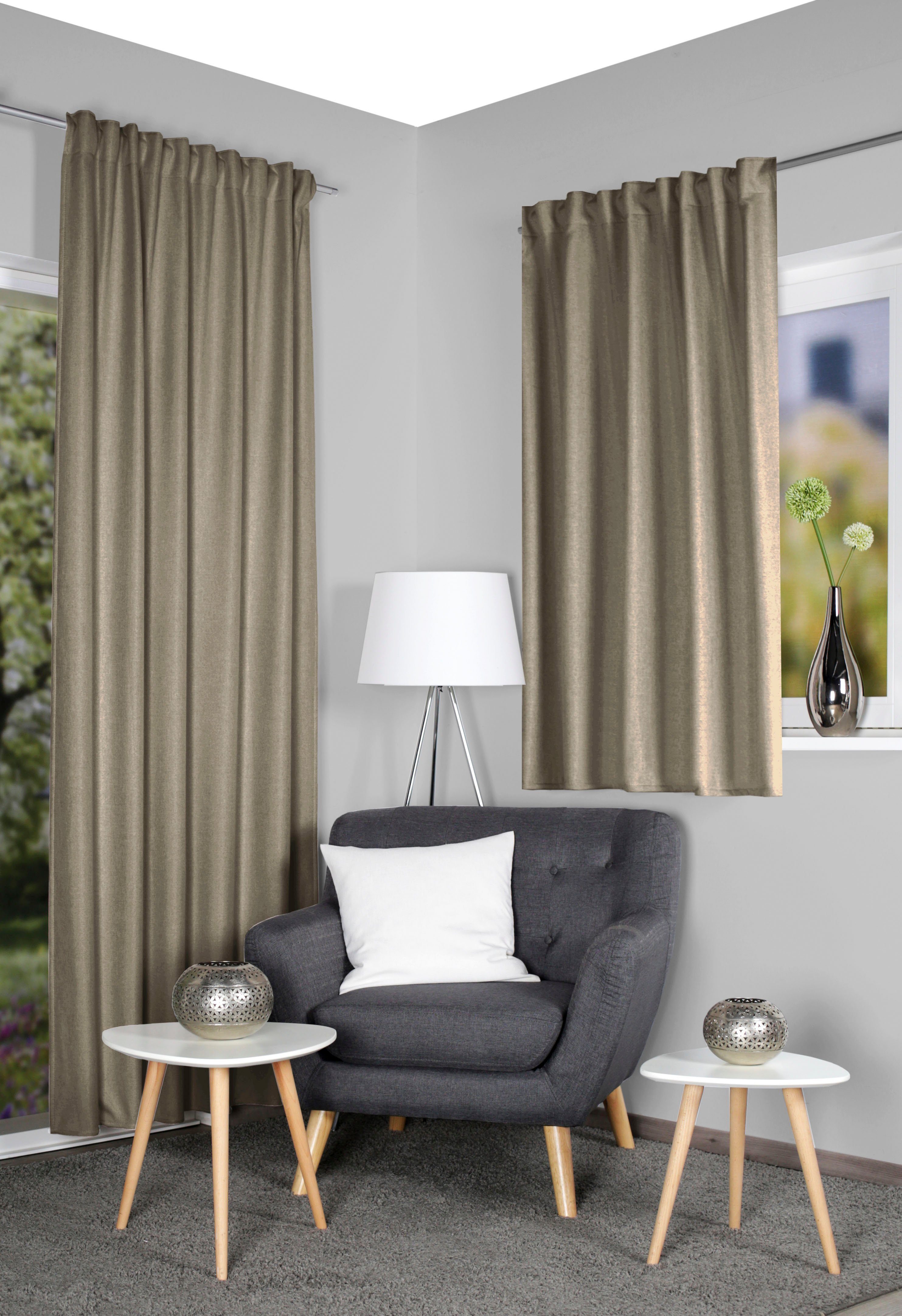 HOME WOHNIDEEN Vorhang ESKAMIO (1 St), Multifunktionsband, blickdicht, Ther günstig online kaufen