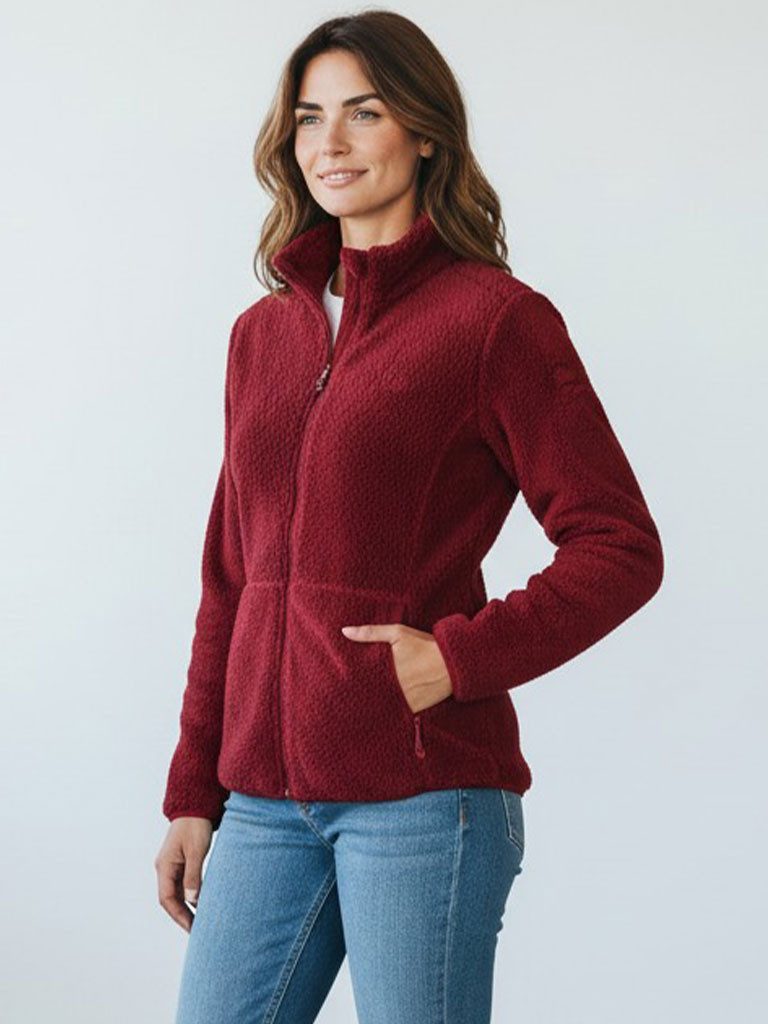 Blue Wave Fleecejacke Nele Damen Sherpafleecejacke Nele mit Stehkragen und Reißverschluss