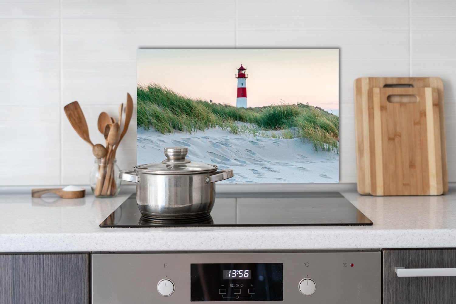 queence Küchenrückwand Strand - Dünen - Leuchtturm - Spritzschutz Wandschut günstig online kaufen