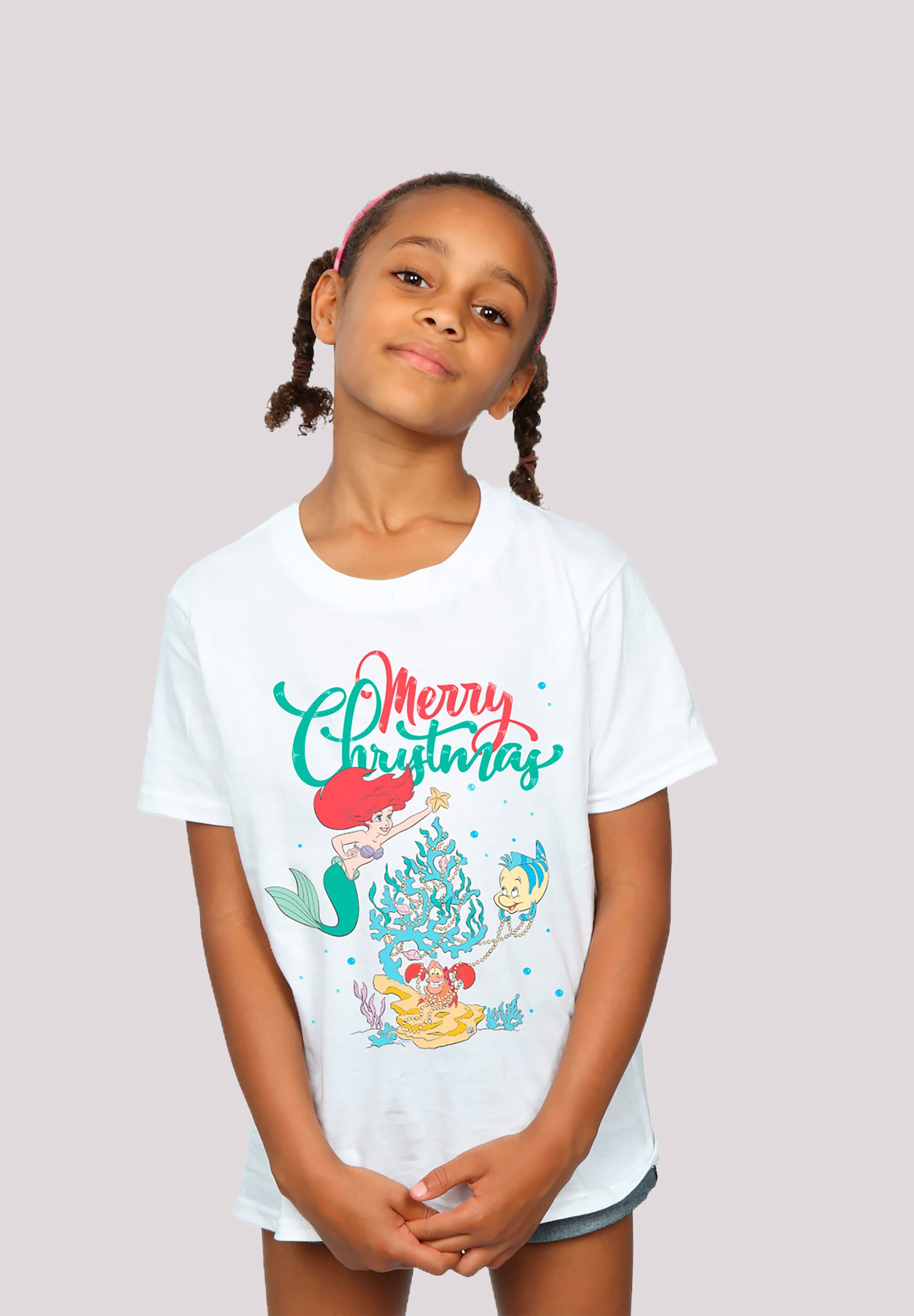 Weihnachten weiß Arielle T-Shirt F4NT4STIC die Print Meerjungfrau