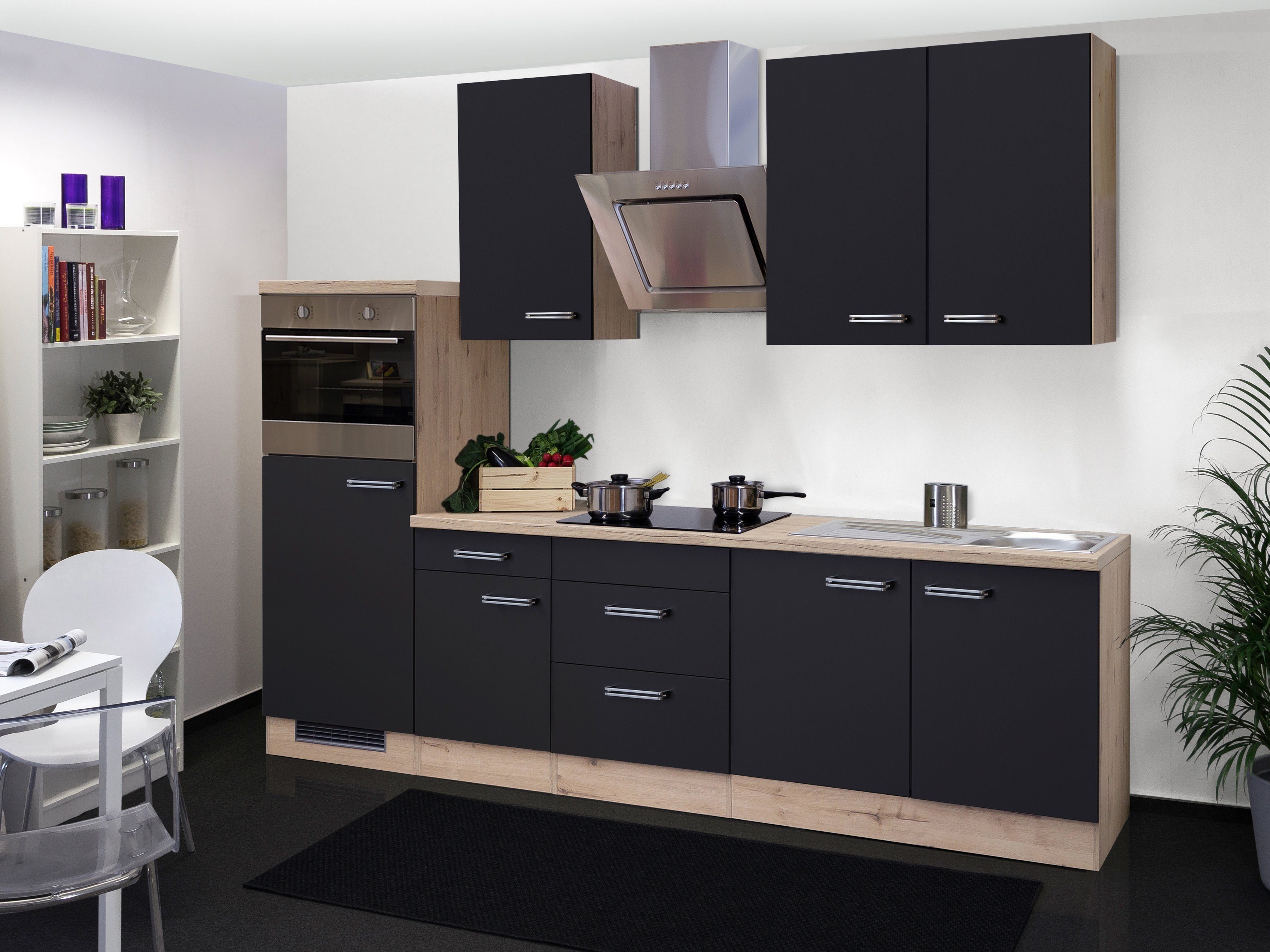 Flex-Well Küchenzeile Antigua, mit E-Geräten, Gesamtbreite 270 cm,  Küchenzeile von Flex-Well, Made in Germany, inklusive hochwertiger  Elektrogeräte