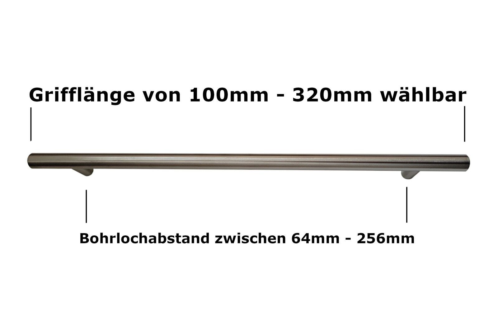 Provance Möbelgriff 6 - 20 Möbelgriff x 288mm 224mm 6-St) Bohrlochabstand (Set, Edelstahl