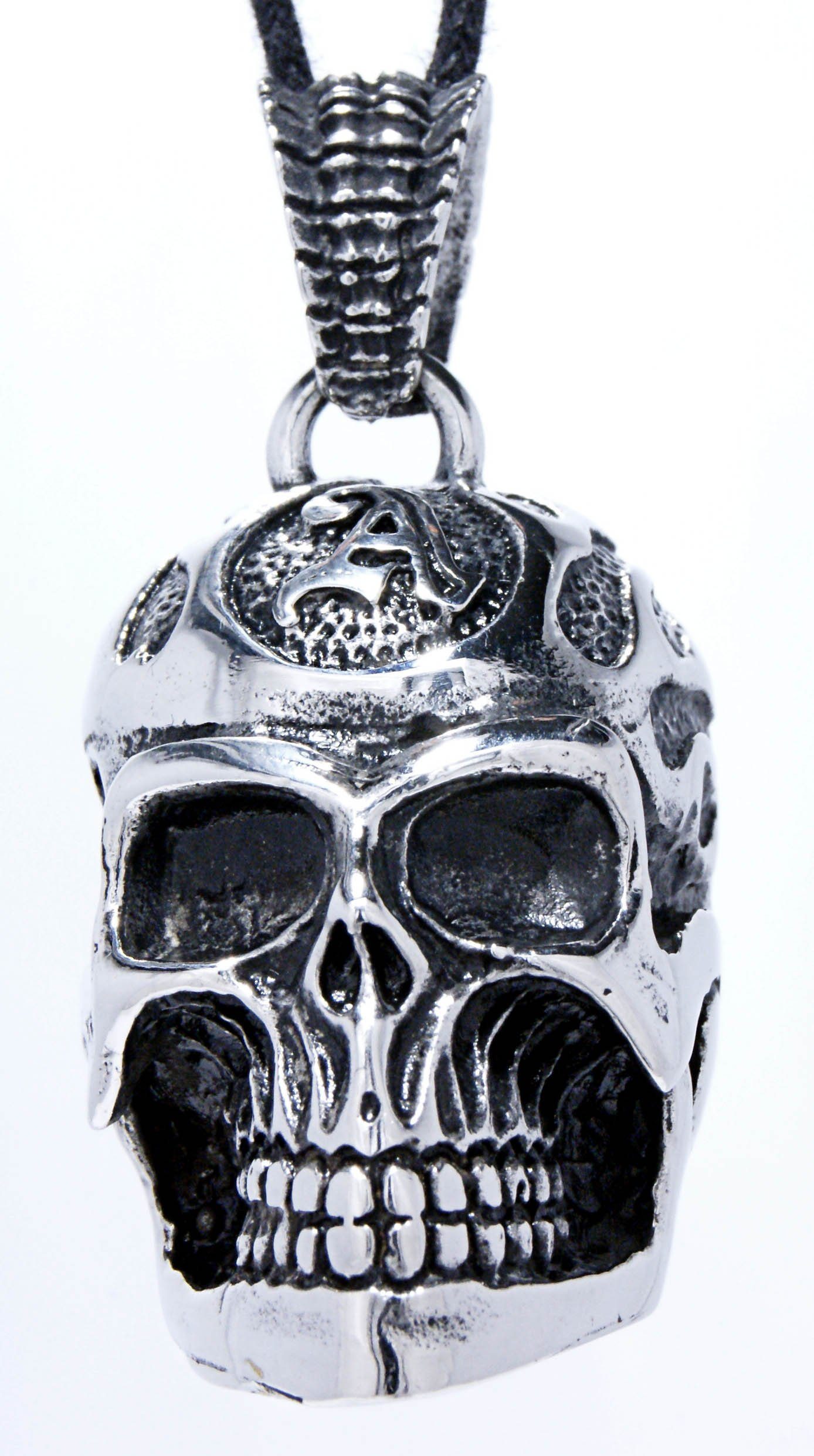 Kettenanhänger großer Totenkopf dreidimensional Schädel Skull Anhänger Edelstahl