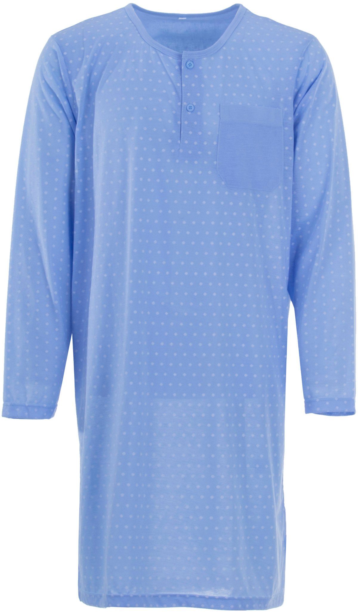 Henry Terre Nachthemd Nachthemd Langarm - Ball blau