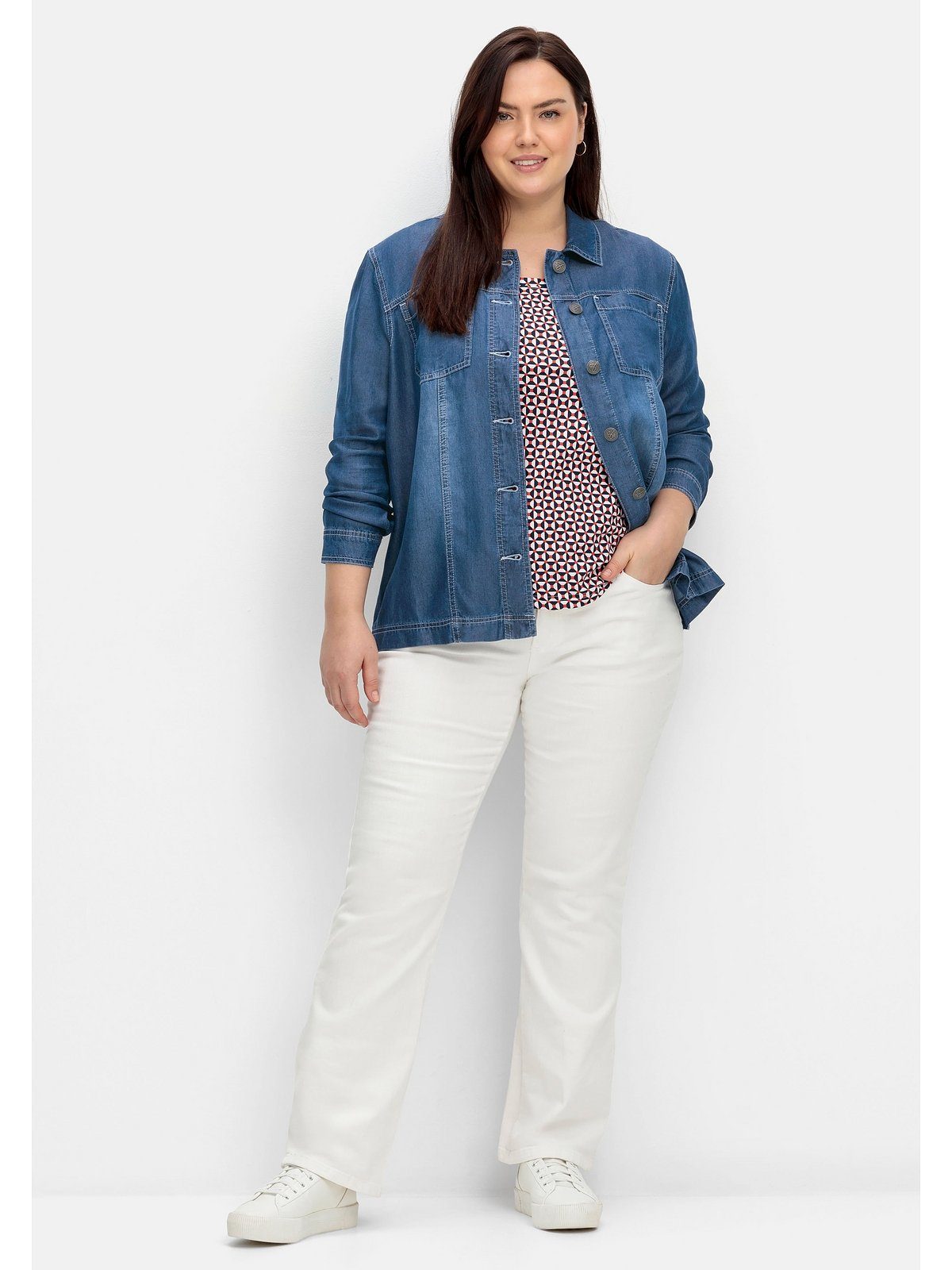 Hemdjacke Große TENCEL™ Lyocell Sheego Jeans-Optik, aus Größen in