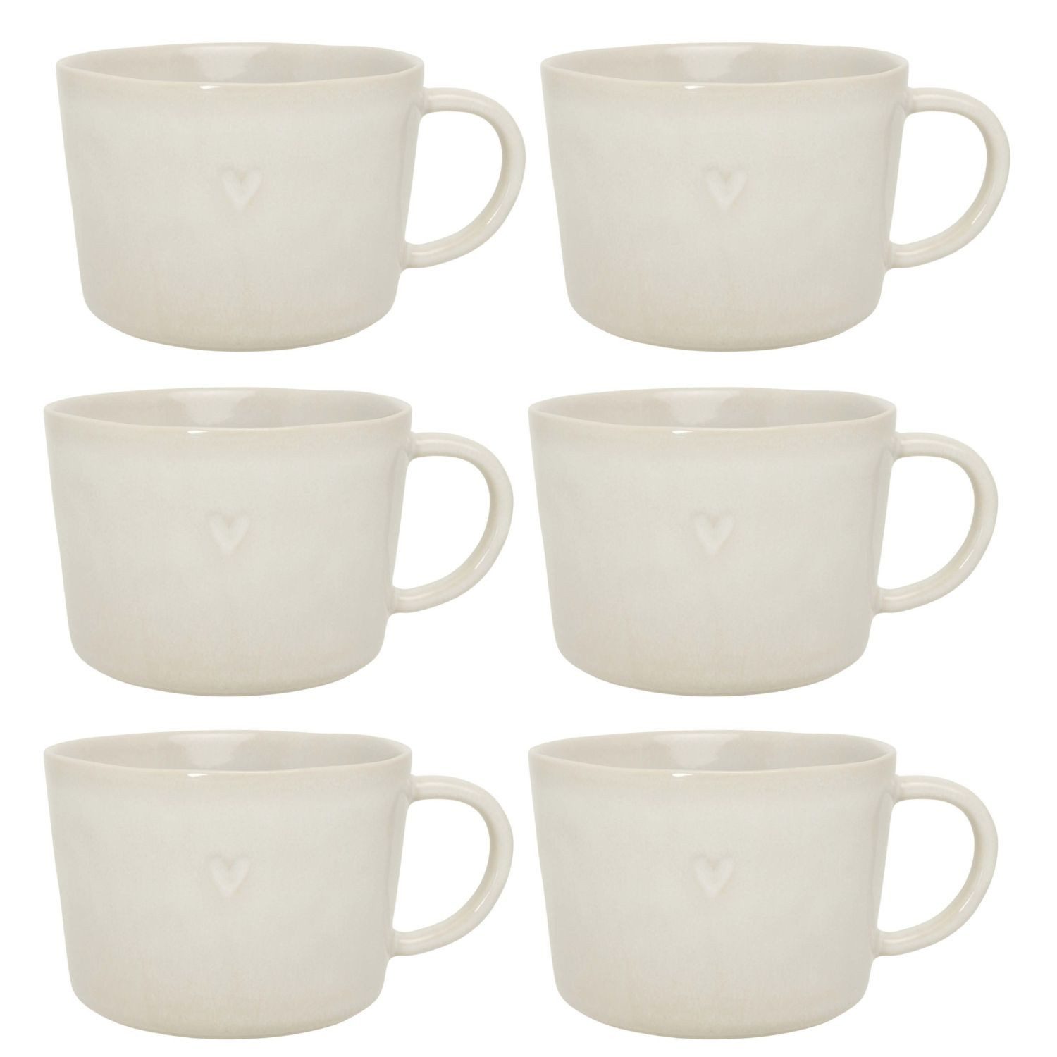 Bastion Collections Tasse Clear Heart, Stoneware, Spülmaschinengeeignet, Creme, Clear Heart, H: 7cm