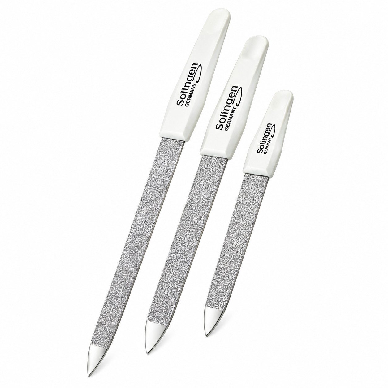 SMI Saphir-Nagelfeile 3 Saphirnagelfeile Solingen Saphir Nagelfeilen Fingernägel Fußnägel, 3-tlg., Fein und Grob